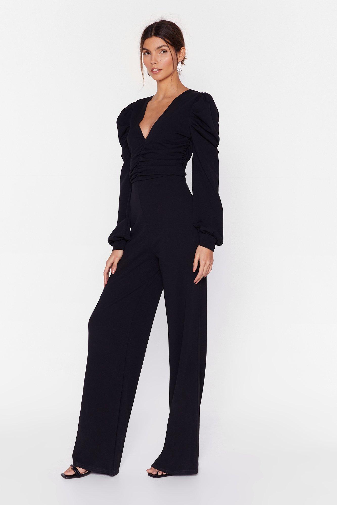 long sleeve jumpsuit wide leg