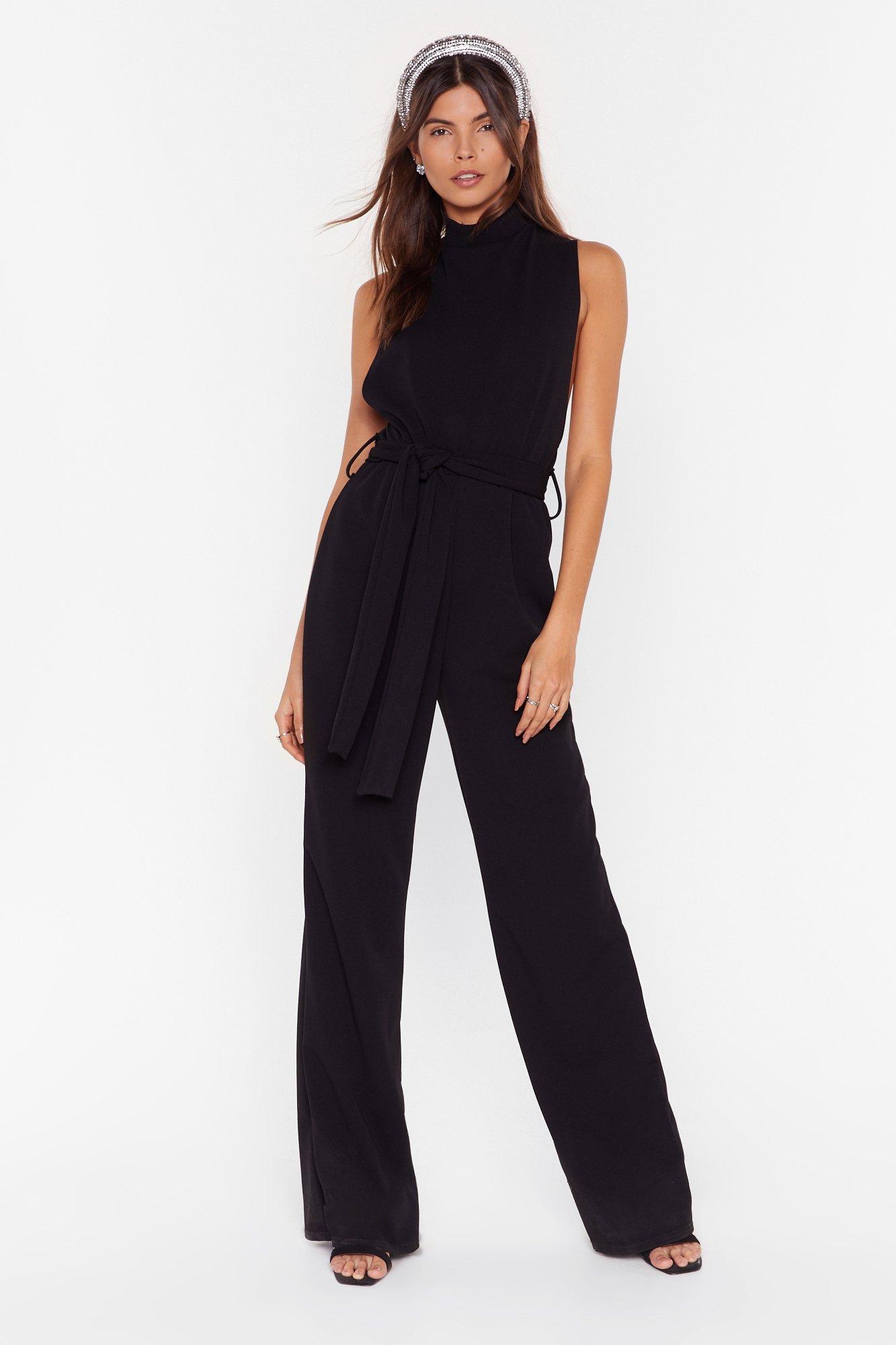 black high neck jumpsuit