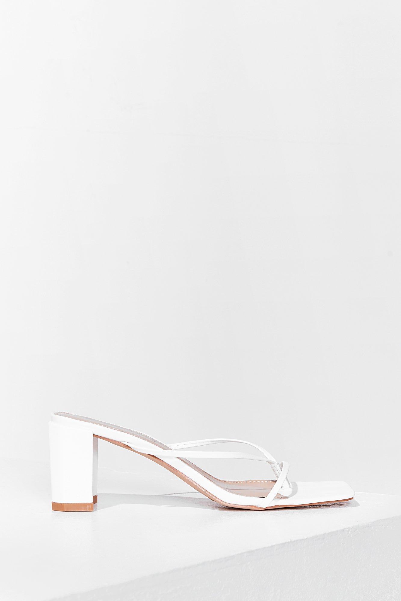 white heeled mules