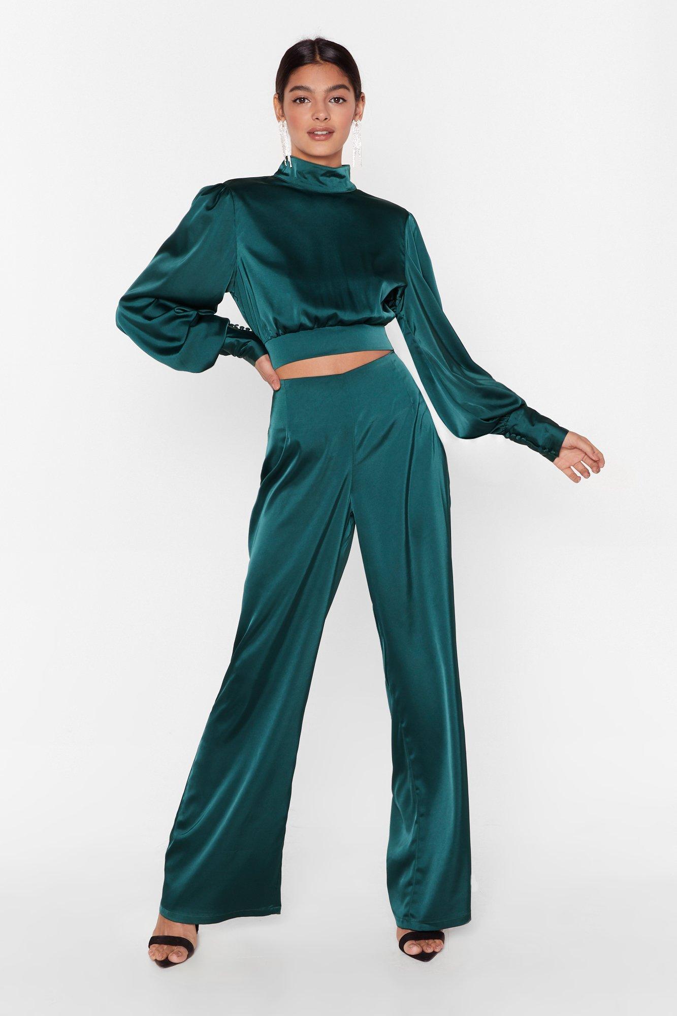 teal high waisted pants