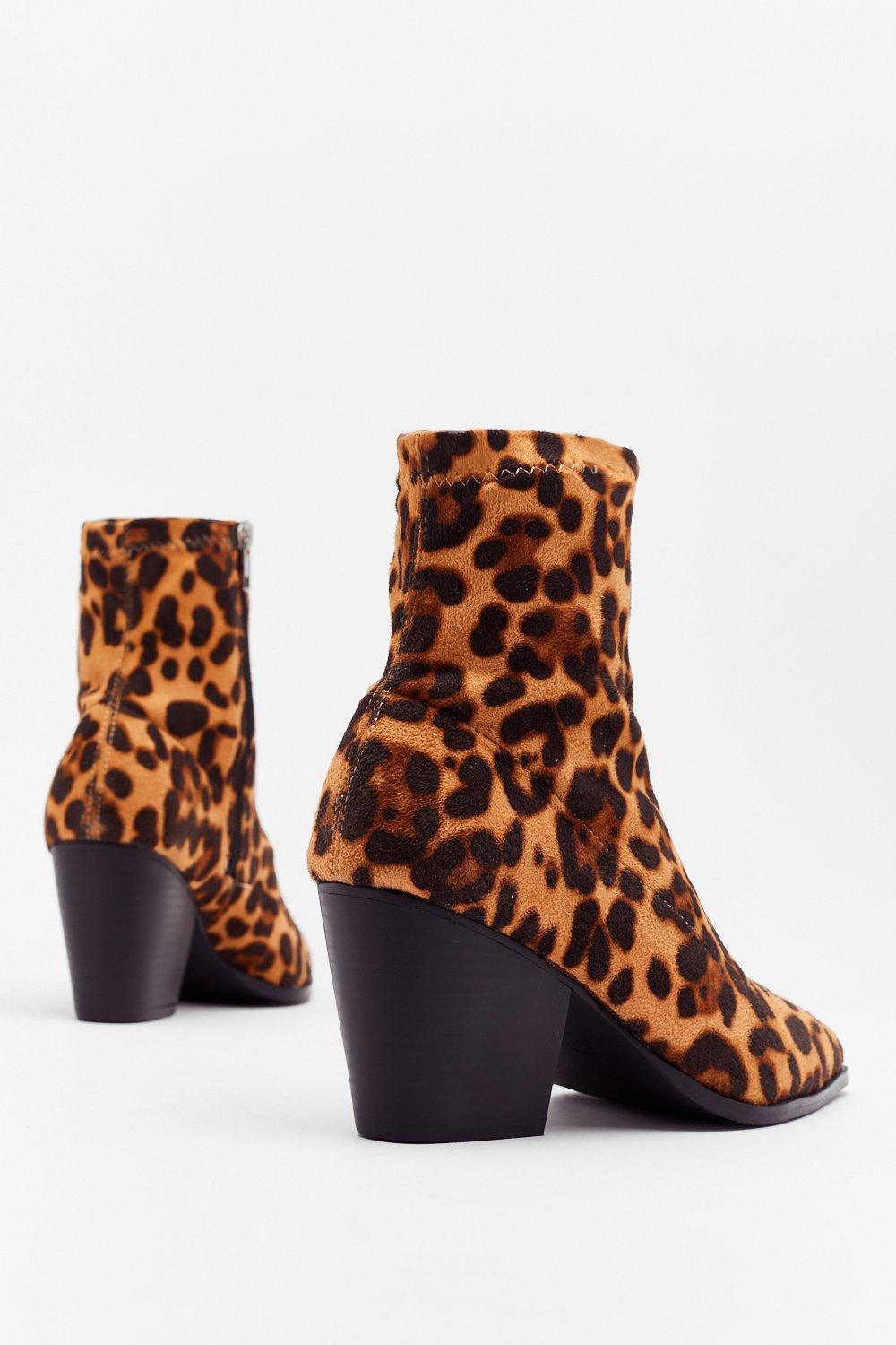 bottine chaussette leopard