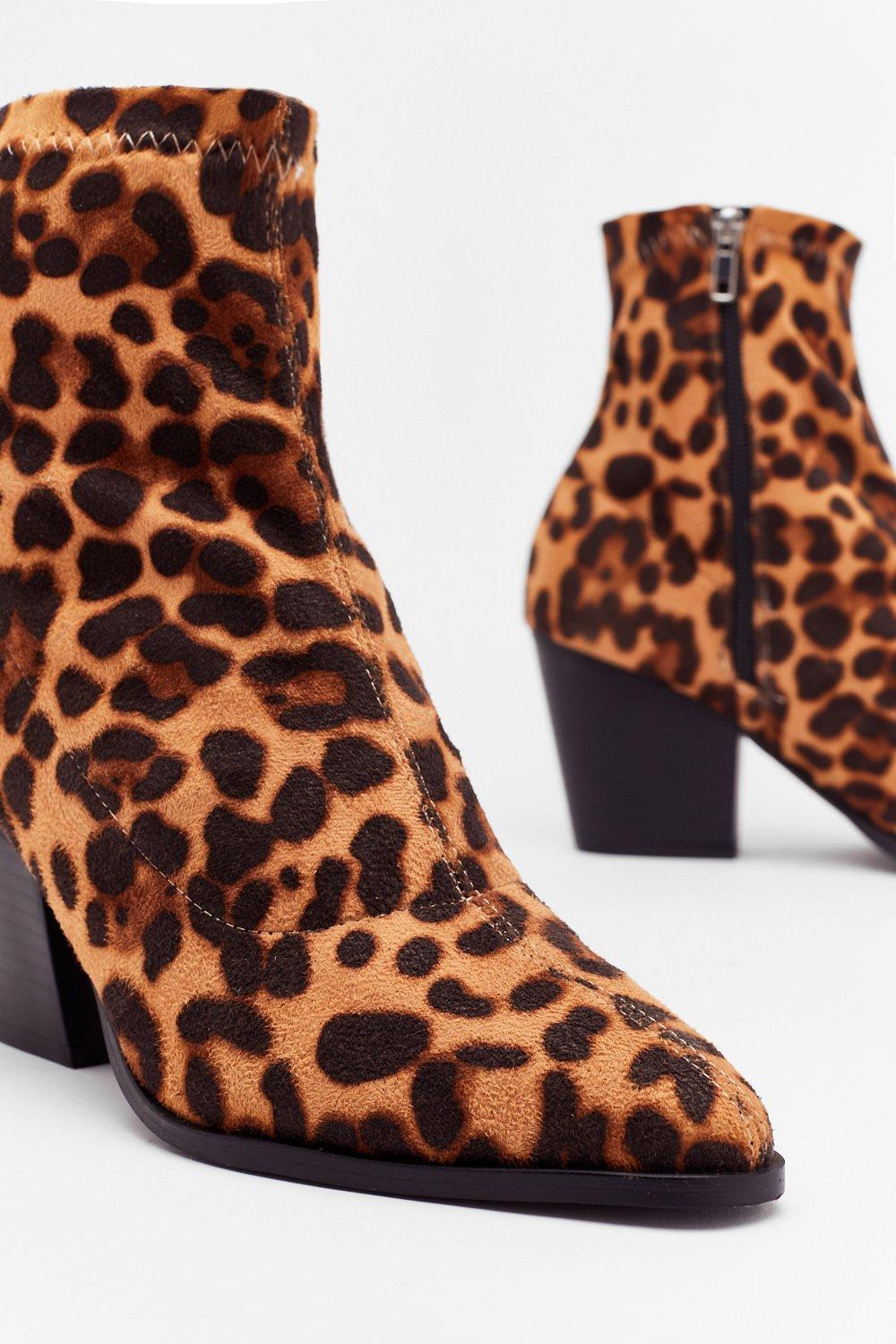 leopard ankle booties