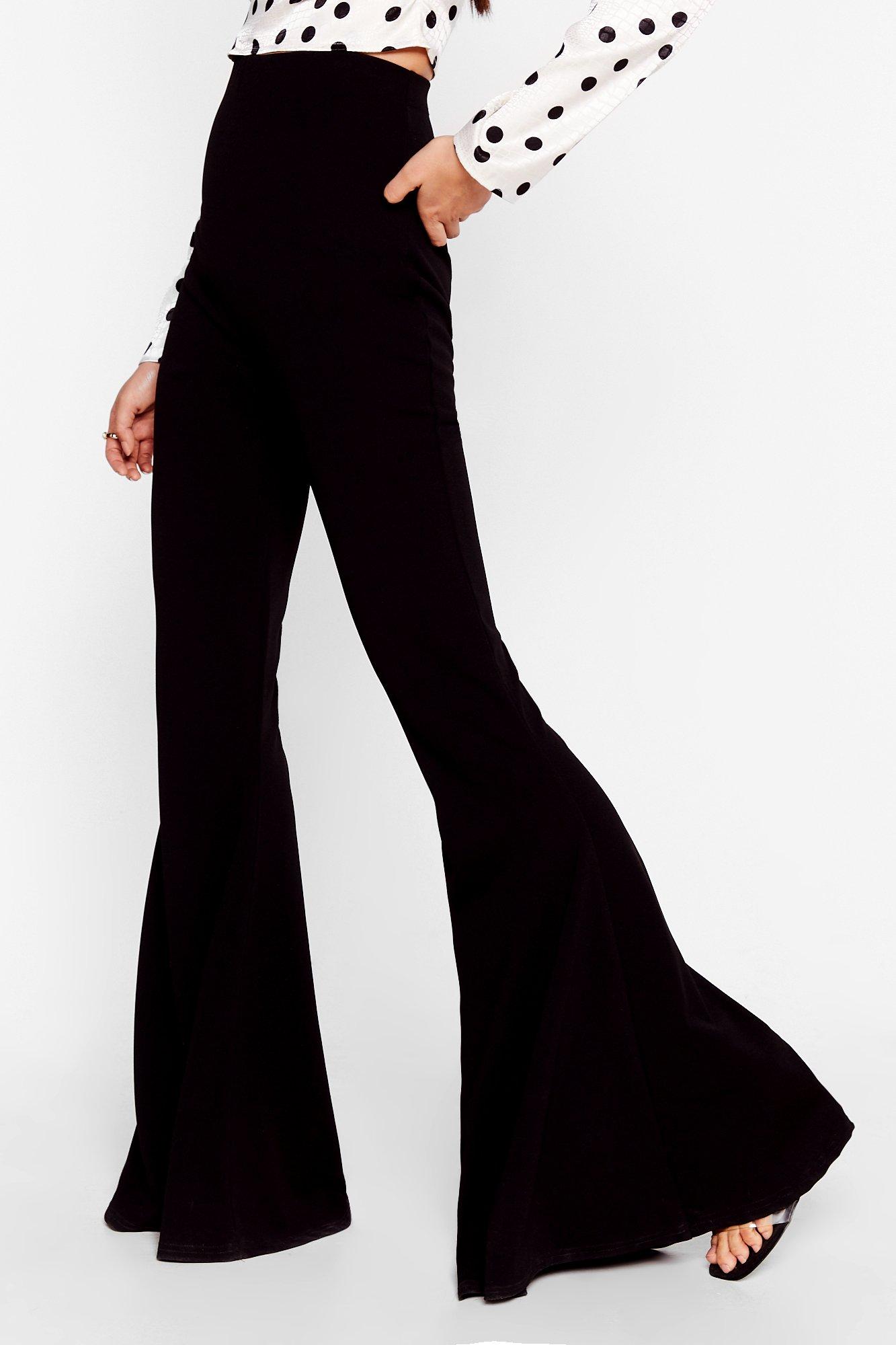 black high rise flare jeans