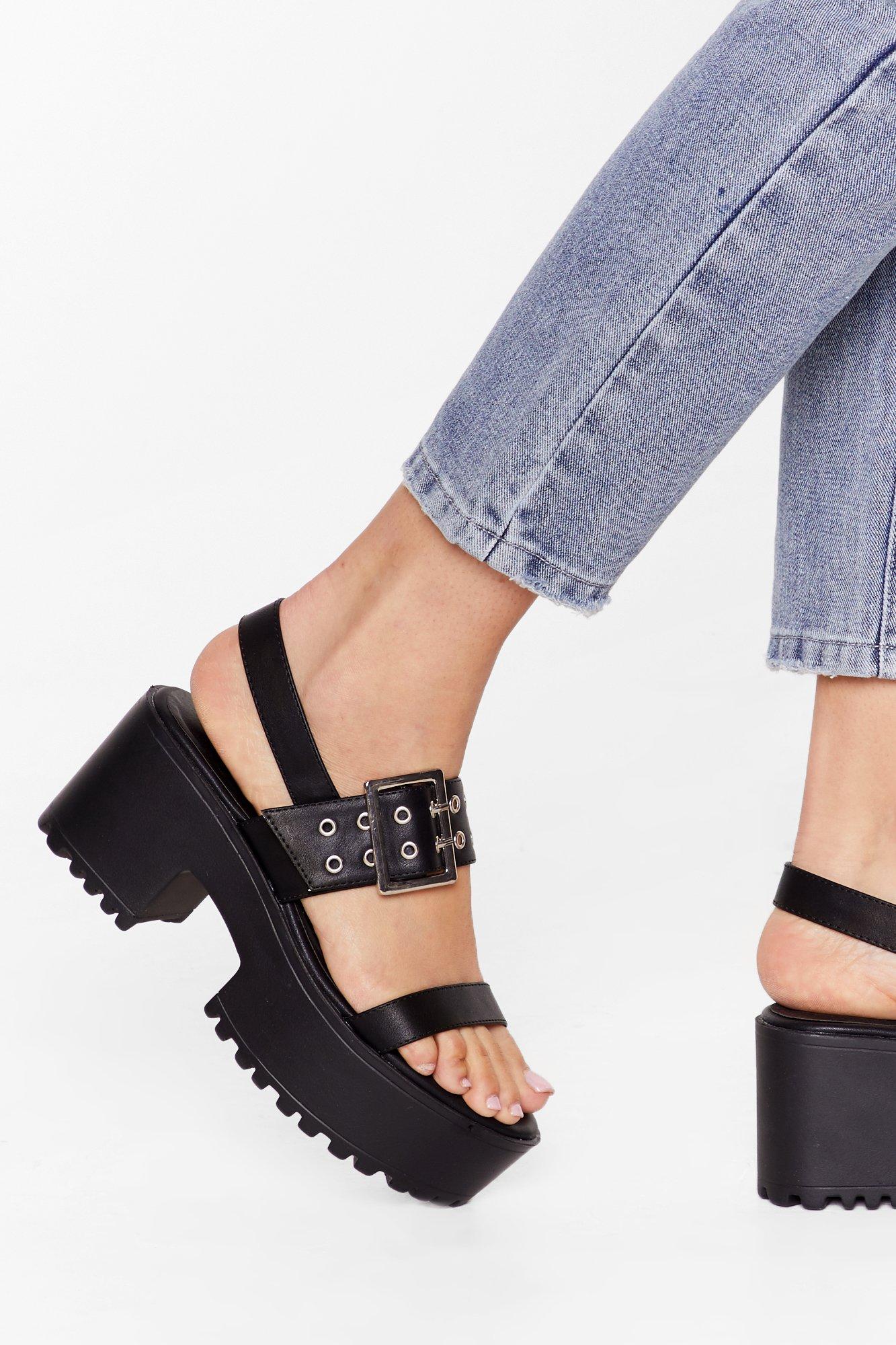 studded faux leather sandals