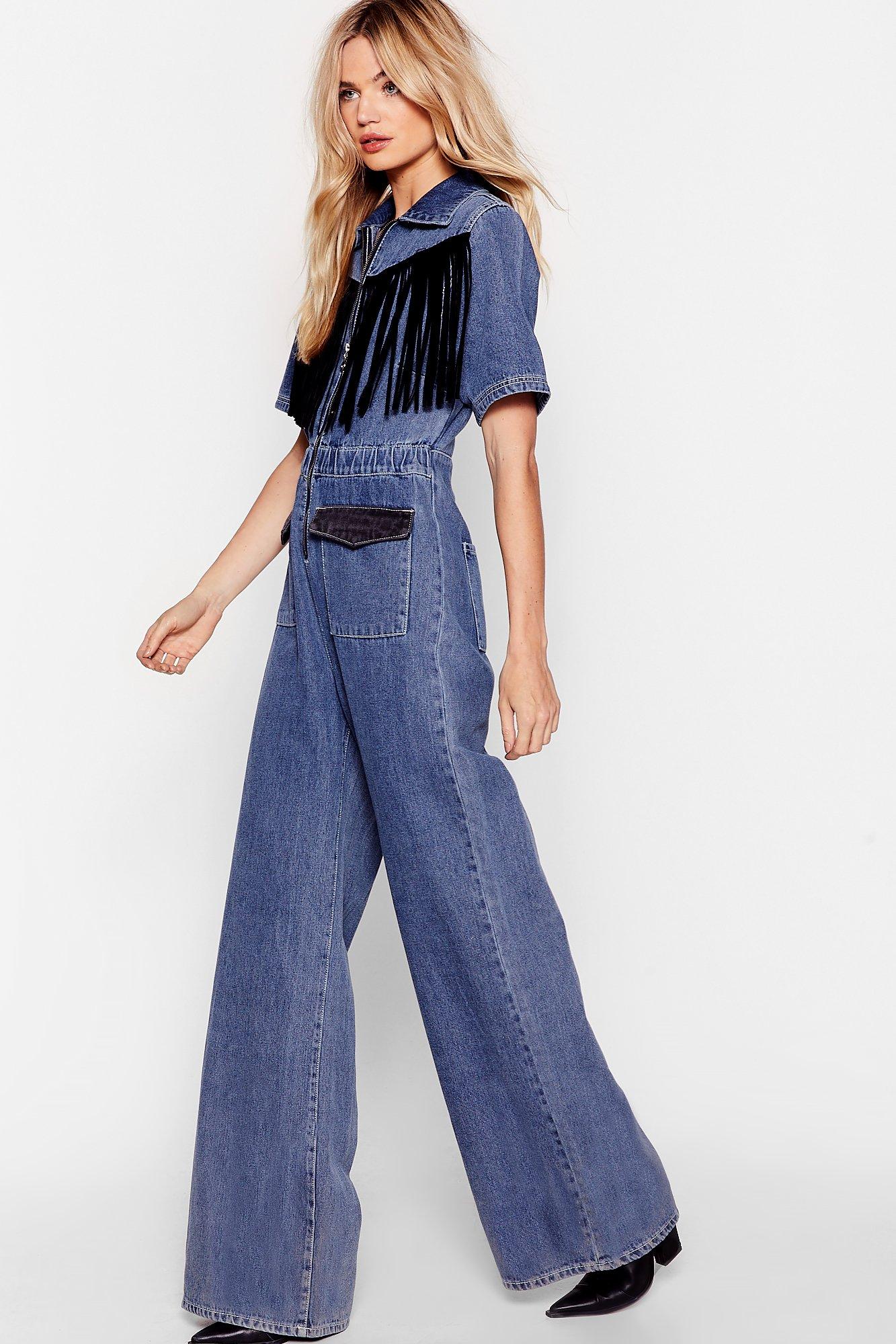 nasty gal denim jumpsuit