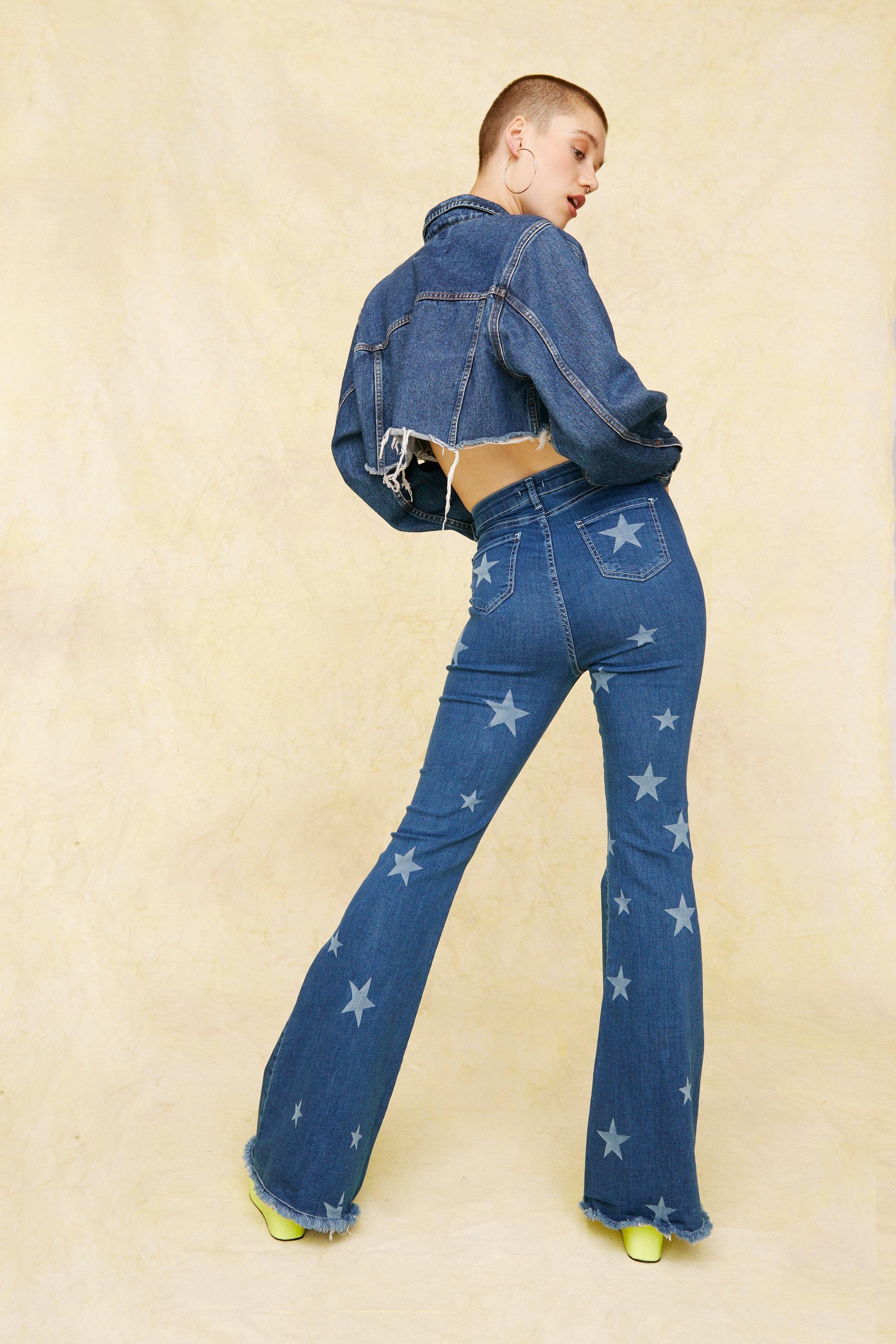 flare jeans with stars