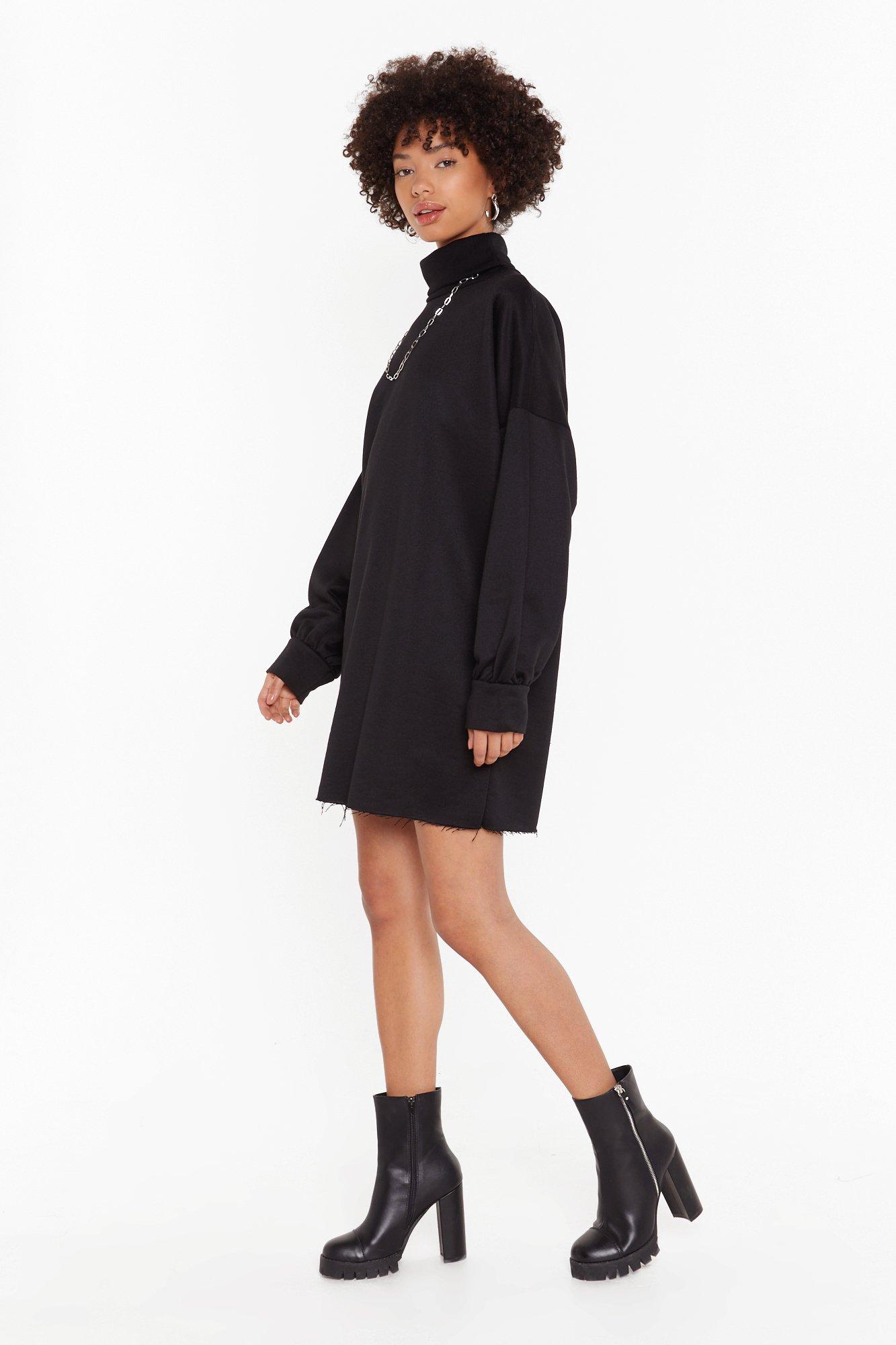 turtleneck sweatshirt dress