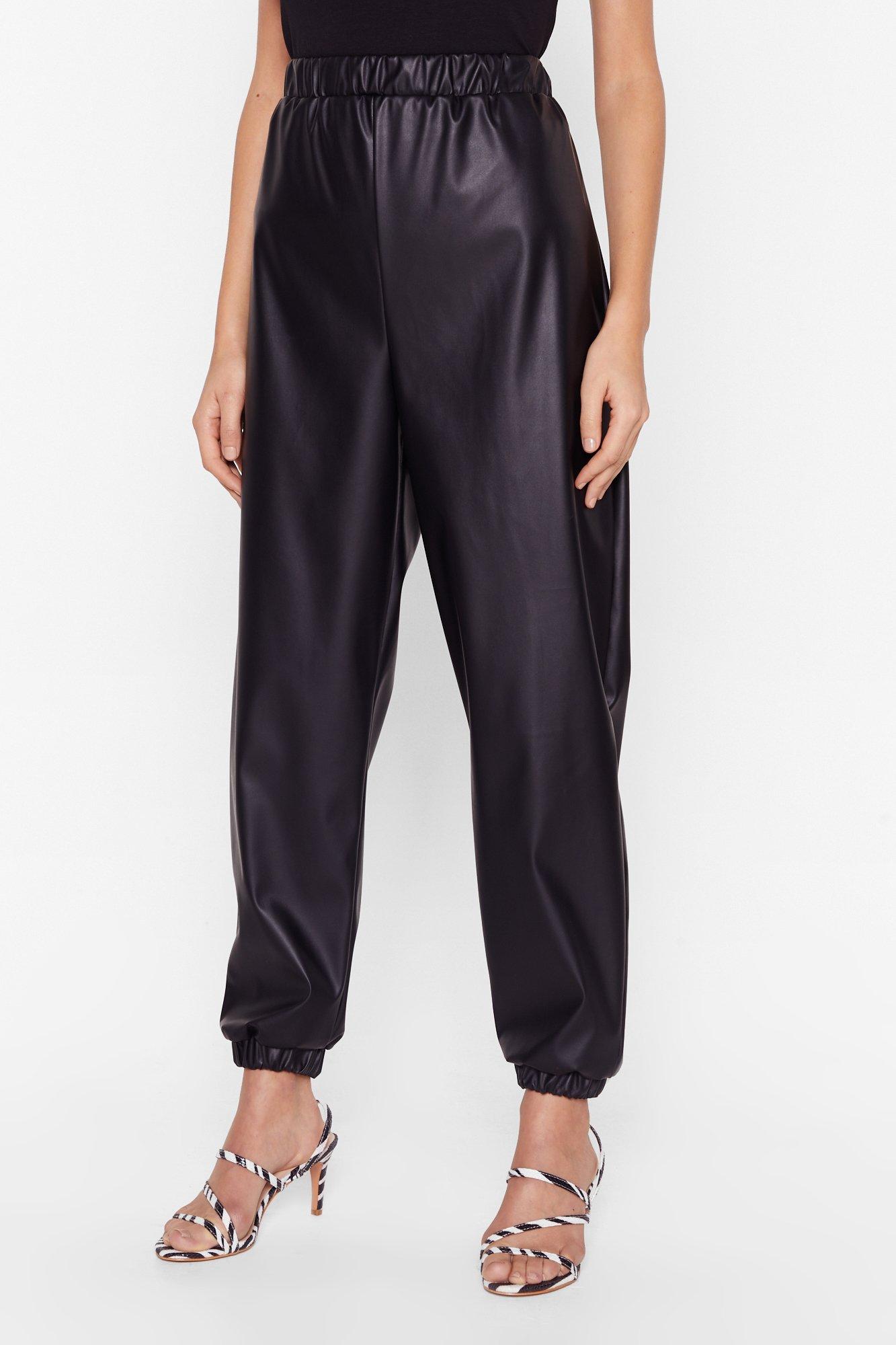 high waisted jogger trousers