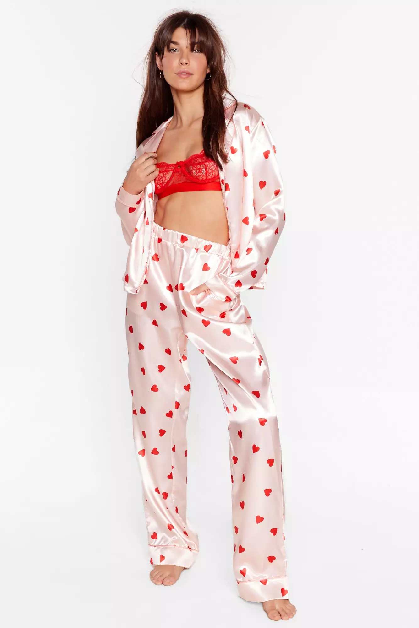 Love Of Your Own Life Heart Pajama Pants Set Nasty Gal