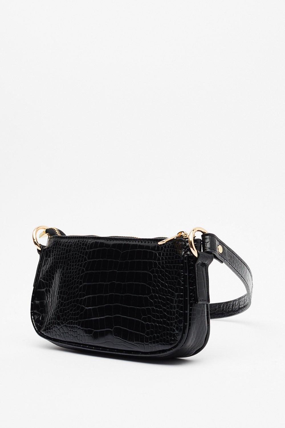 faux crocodile purse