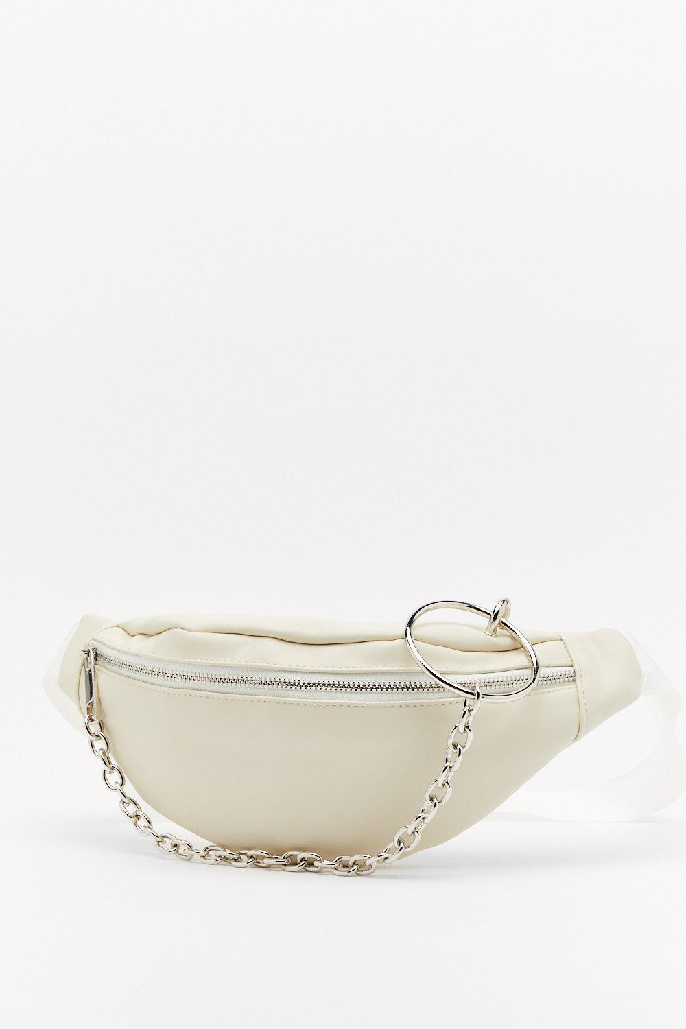 beige fanny pack