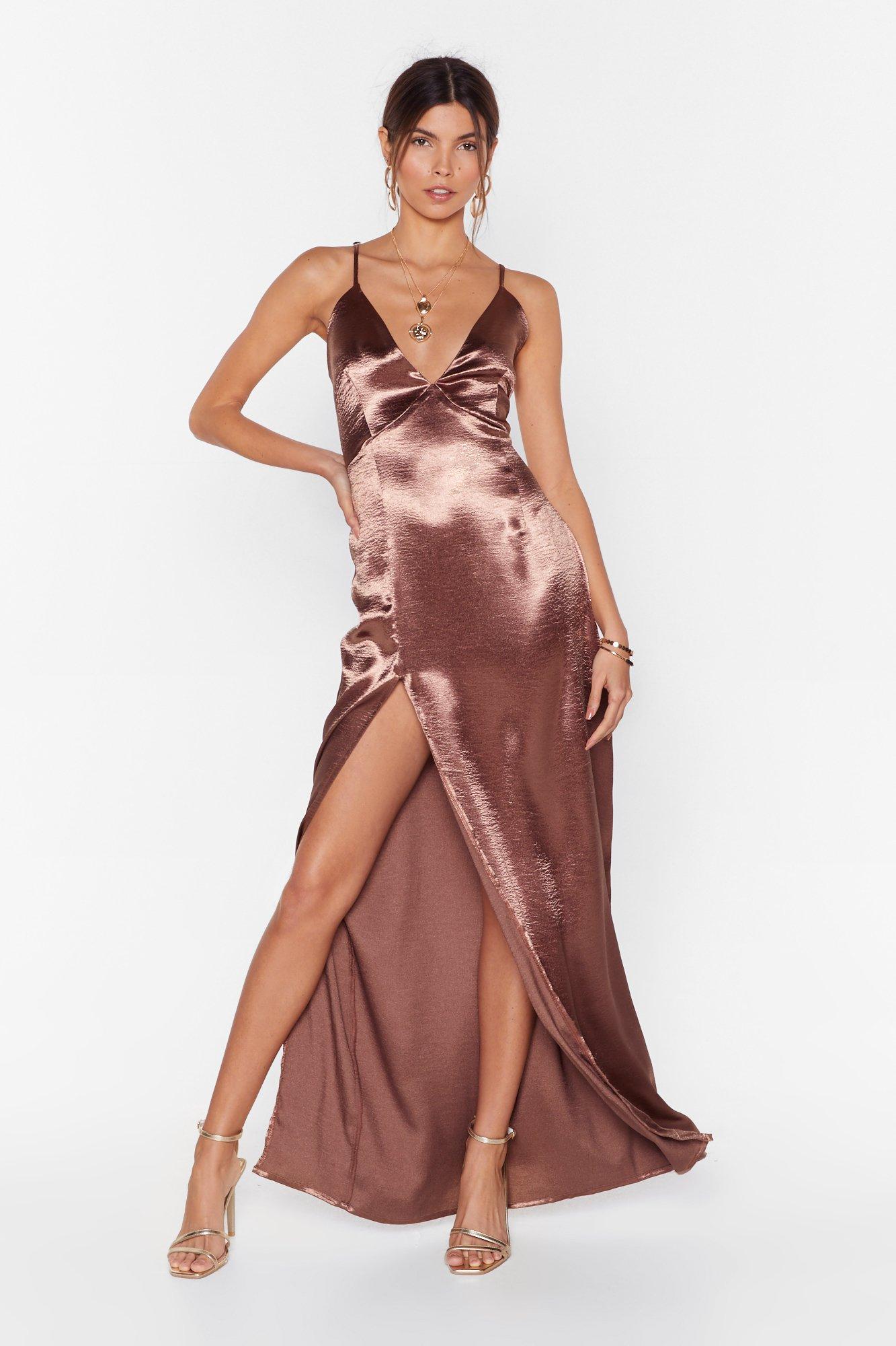 satin look dress