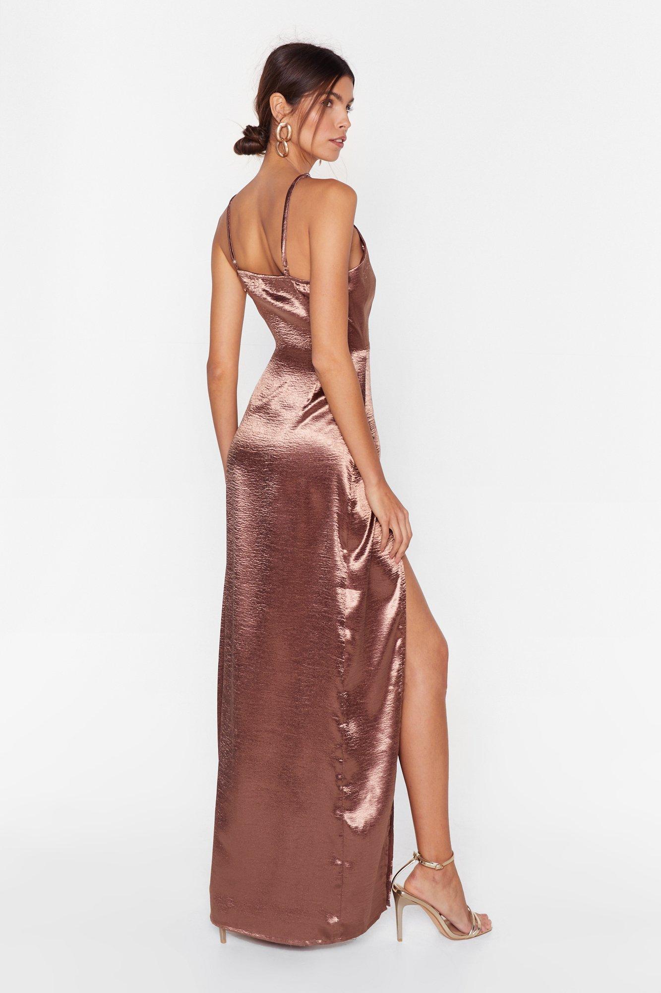 nasty gal look at you satin dress