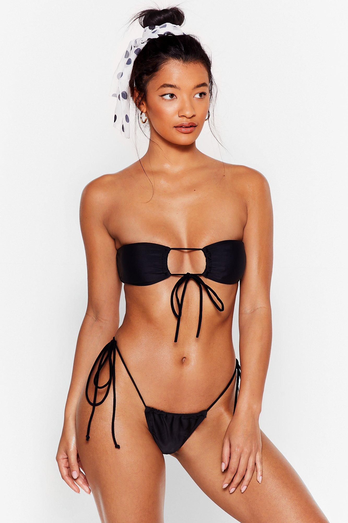 high leg tie bikini