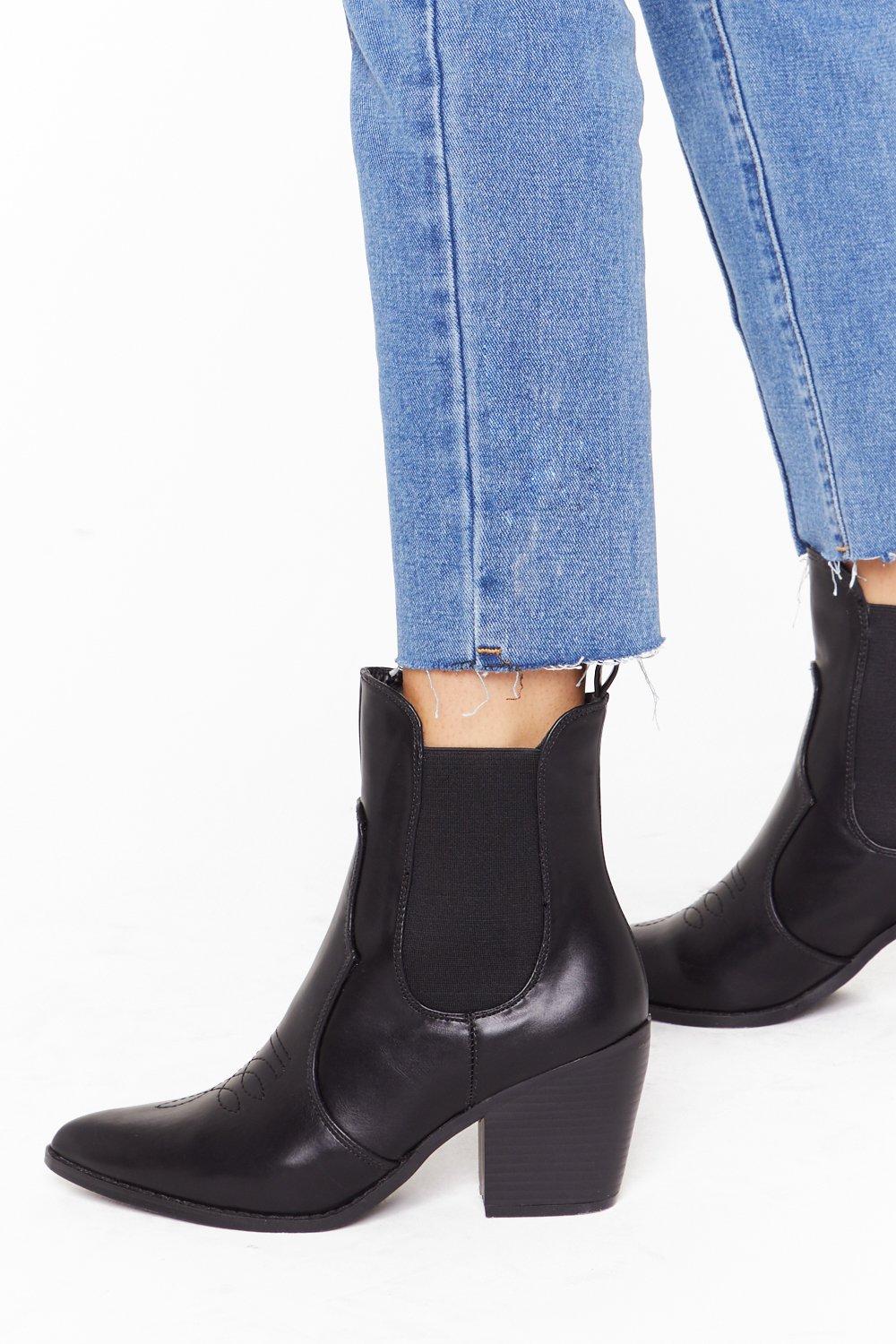 faux leather western boots