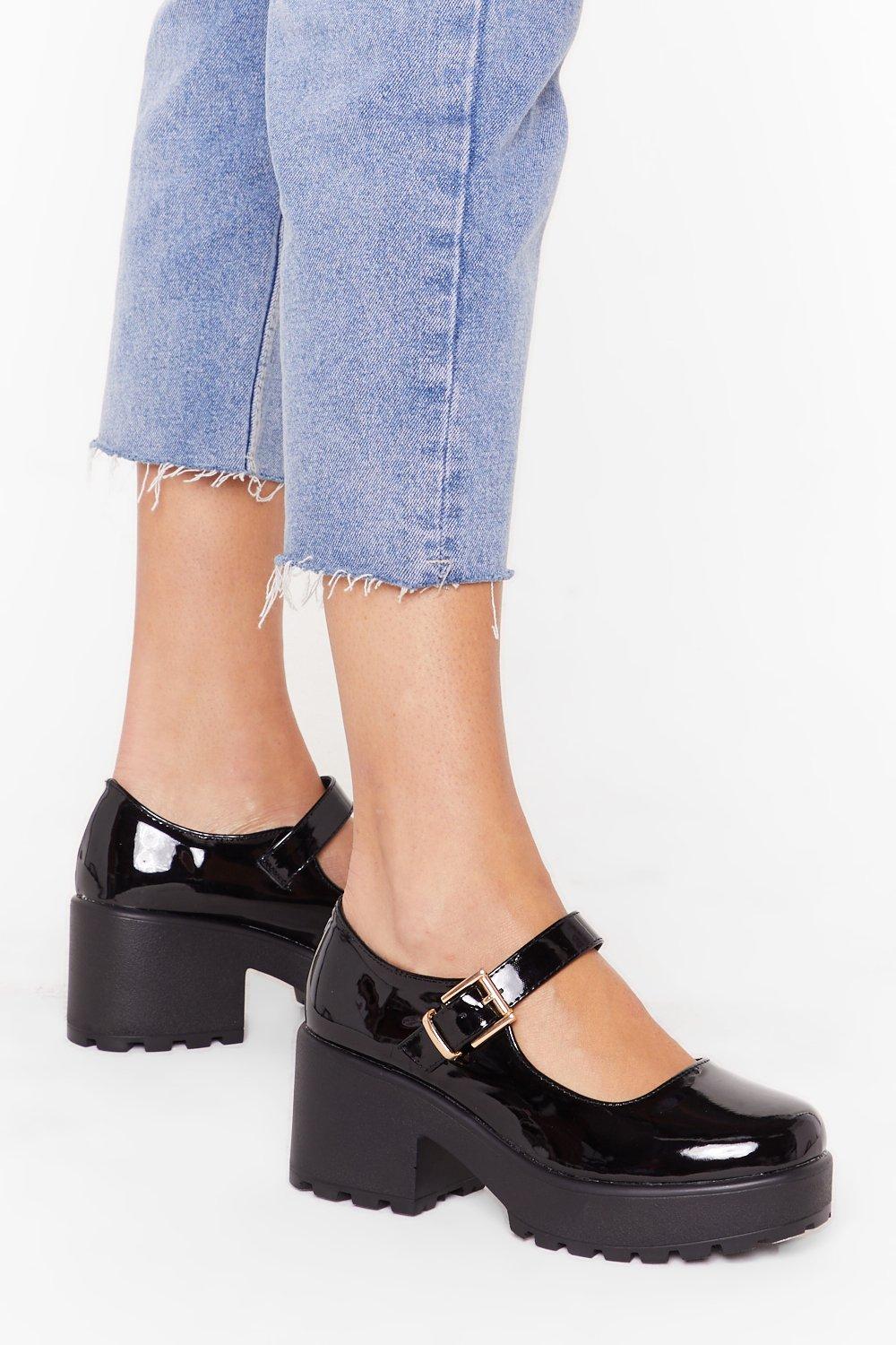 platform mary janes chunky heel