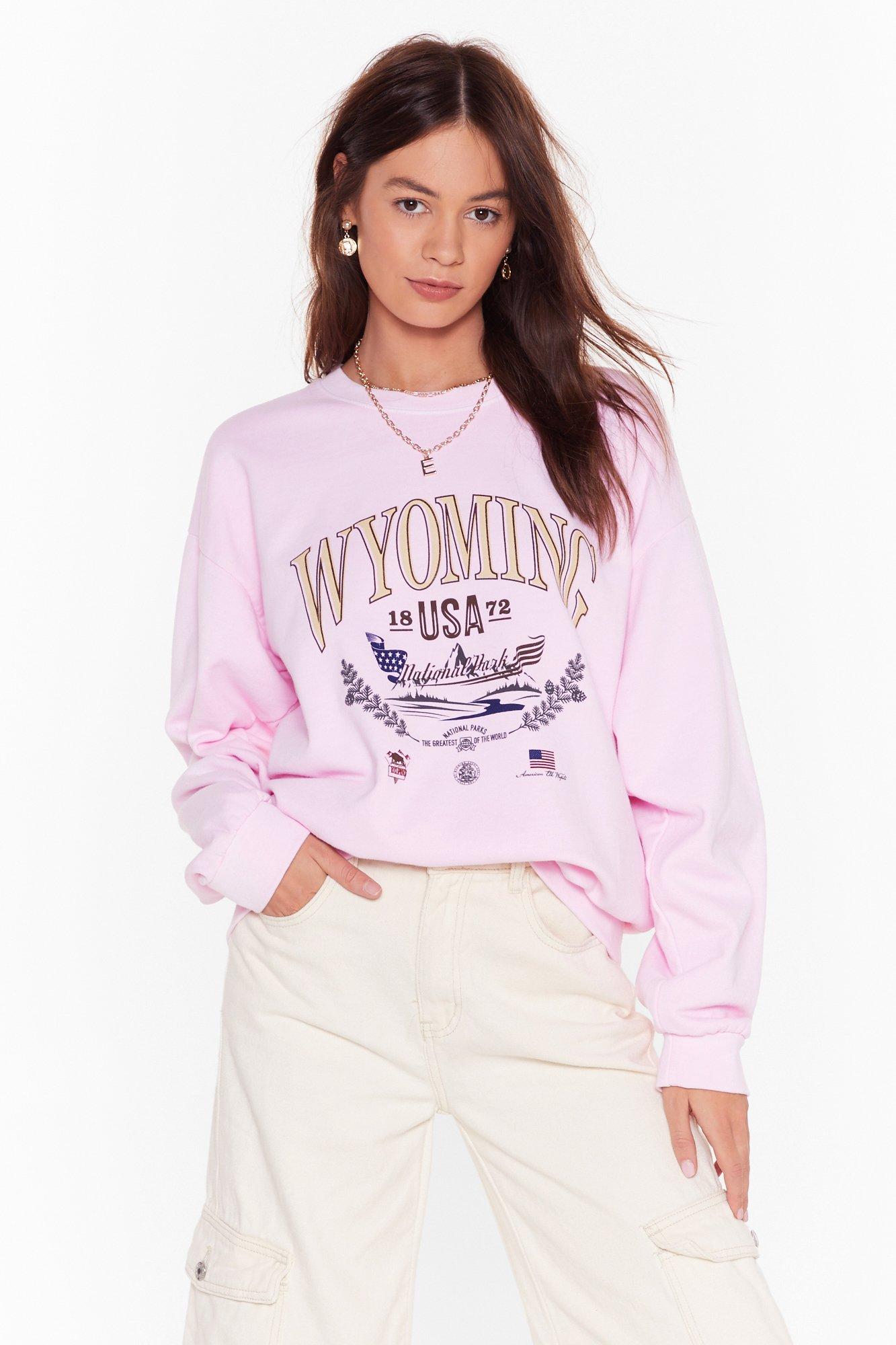 pink graphic sweatshirt