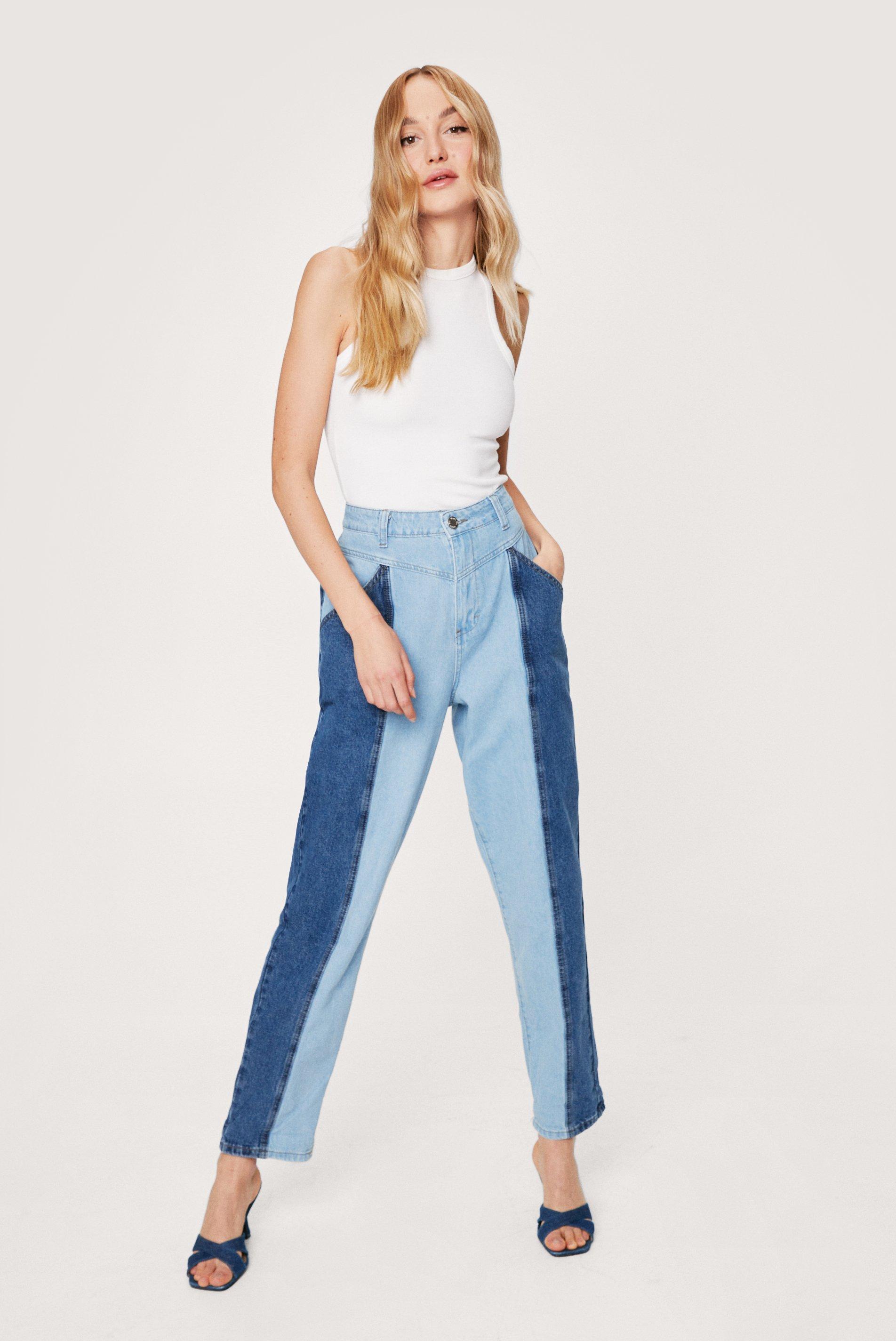 two toned mom jeans