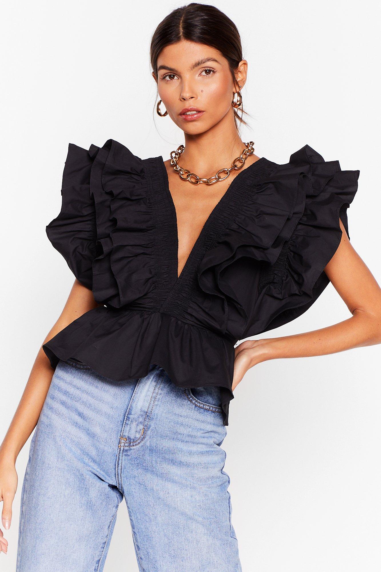 layered ruffle blouse