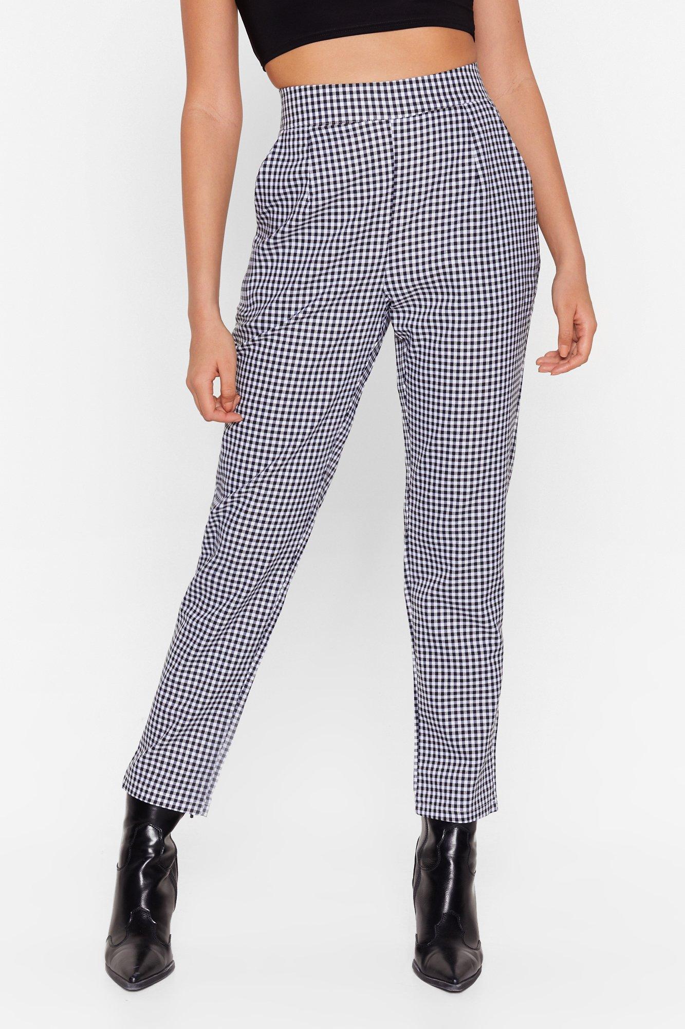 high waisted gingham pants