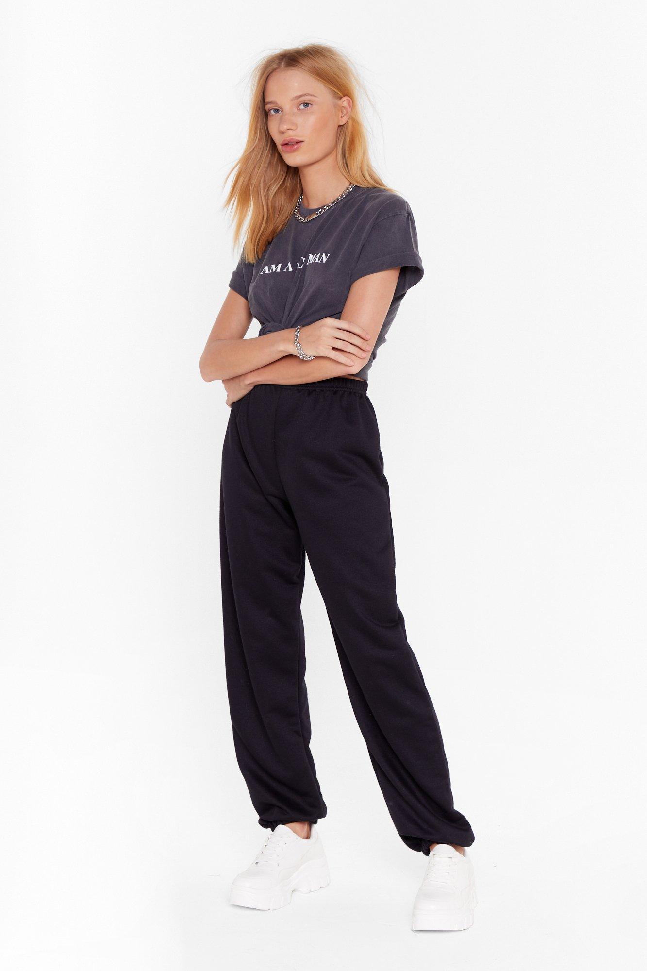 fitted high waisted joggers