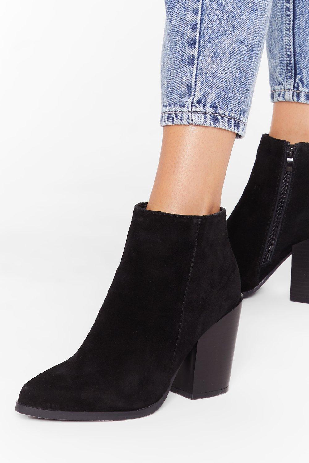 suede black ankle boots