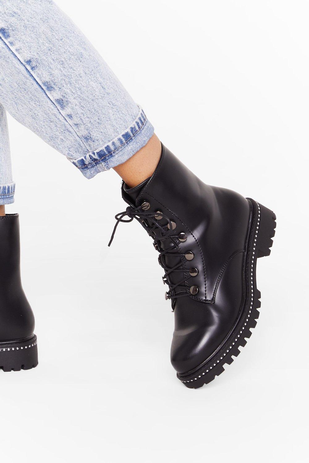 girls black biker boots