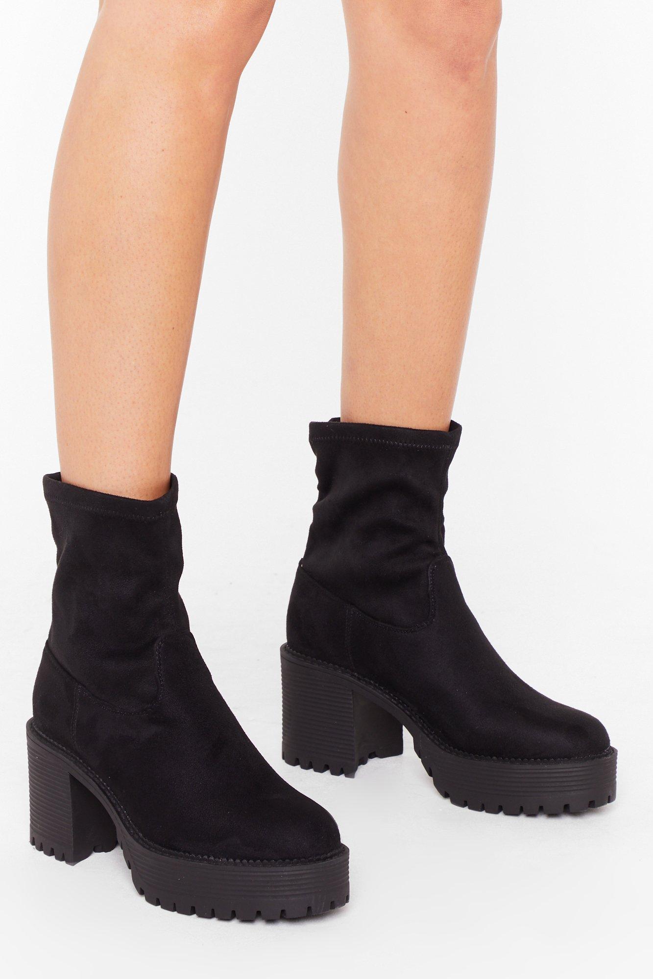 chunky suede boots