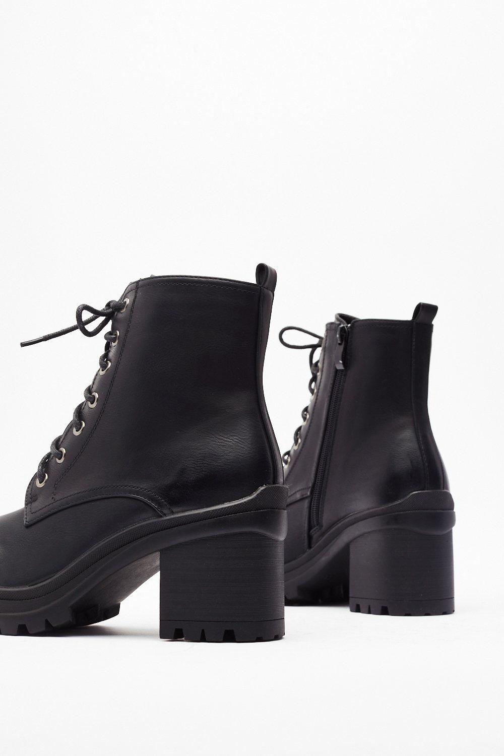 Walk It Off Lace-Up Heeled Boots 
