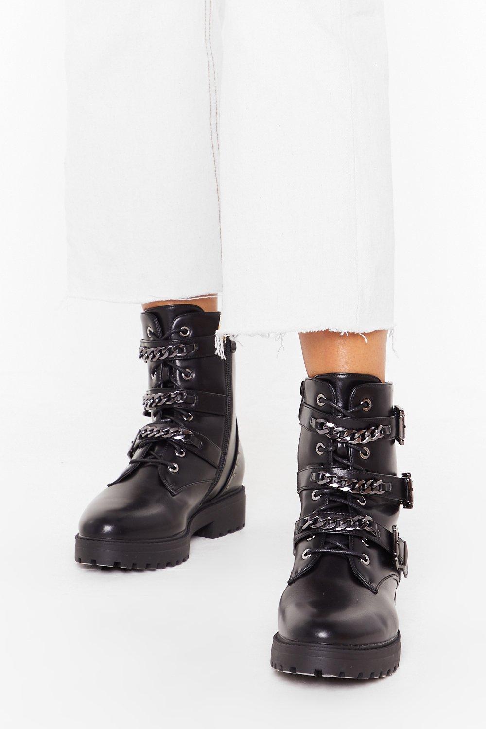 biker boots with chains