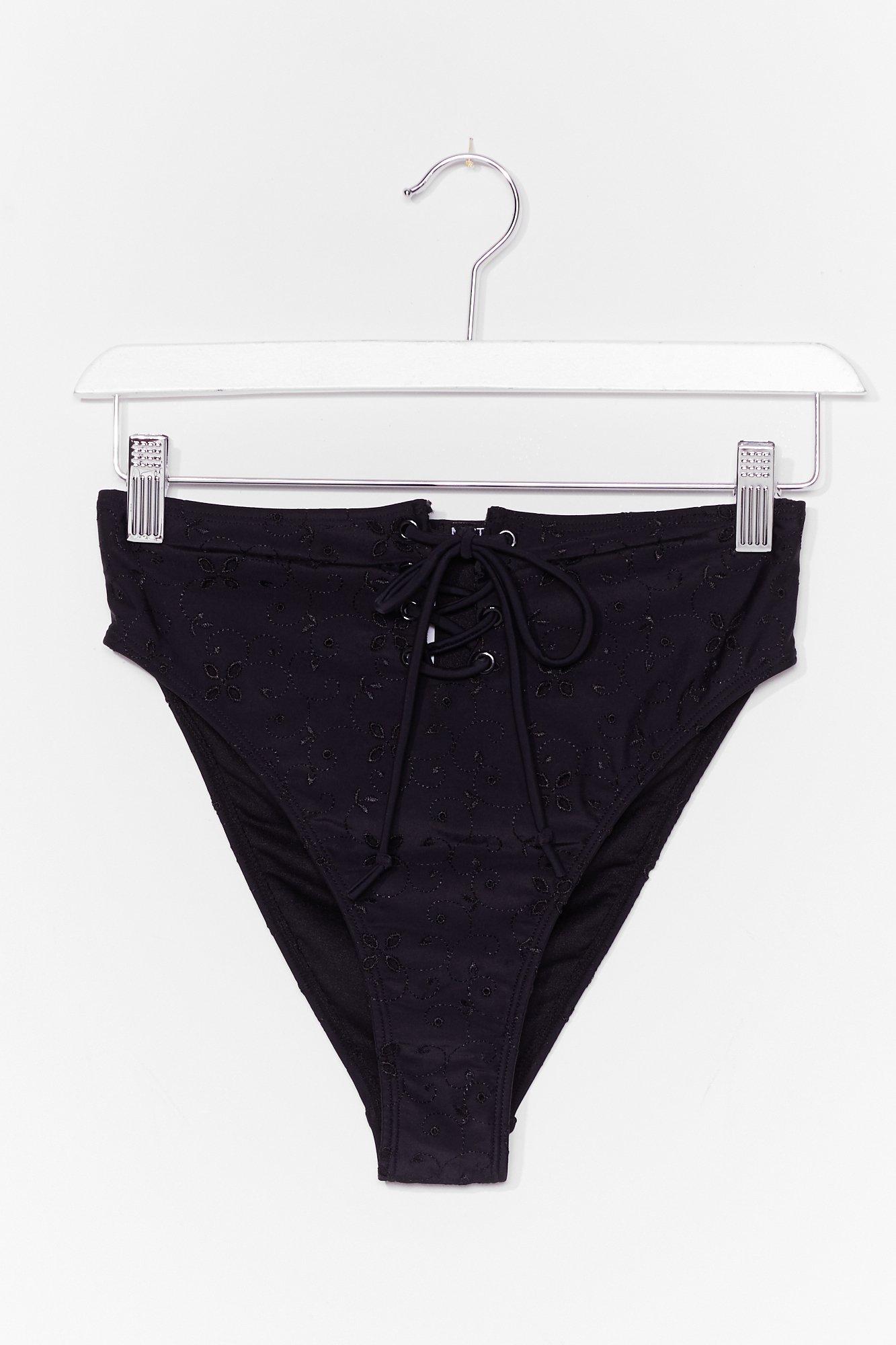 high waisted tie up bikini bottoms