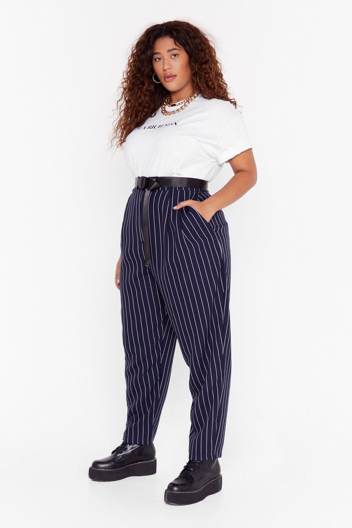 pinstripe trousers