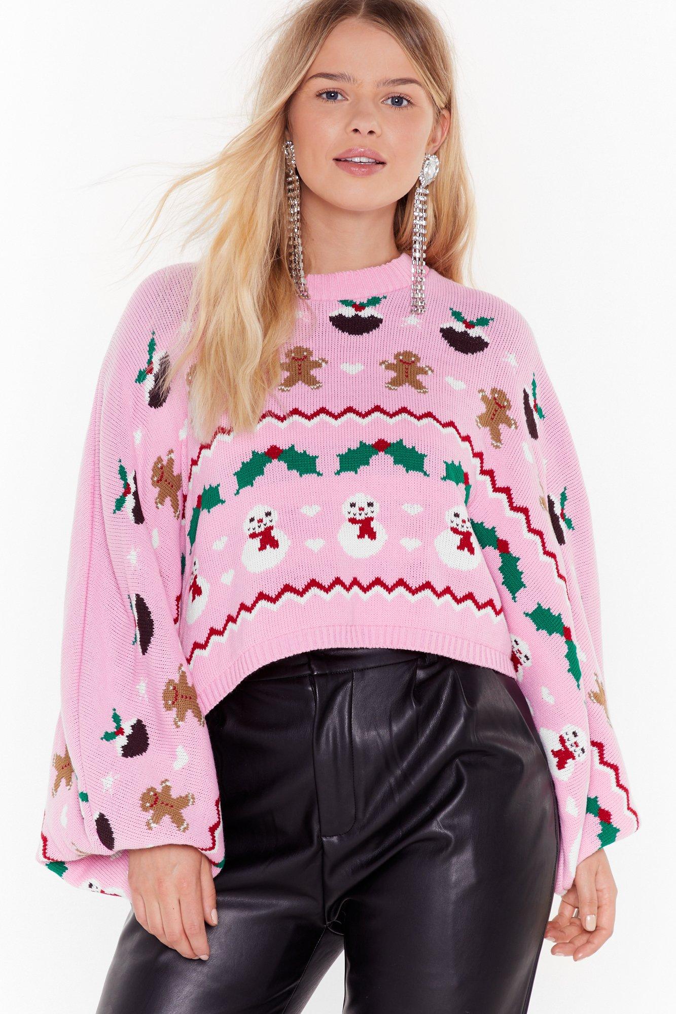 cropped christmas sweater