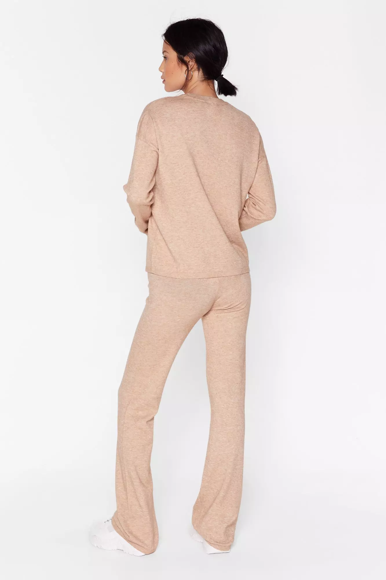 Camel Sweater And High Waisted Pants Lounge Set Nasty Gal