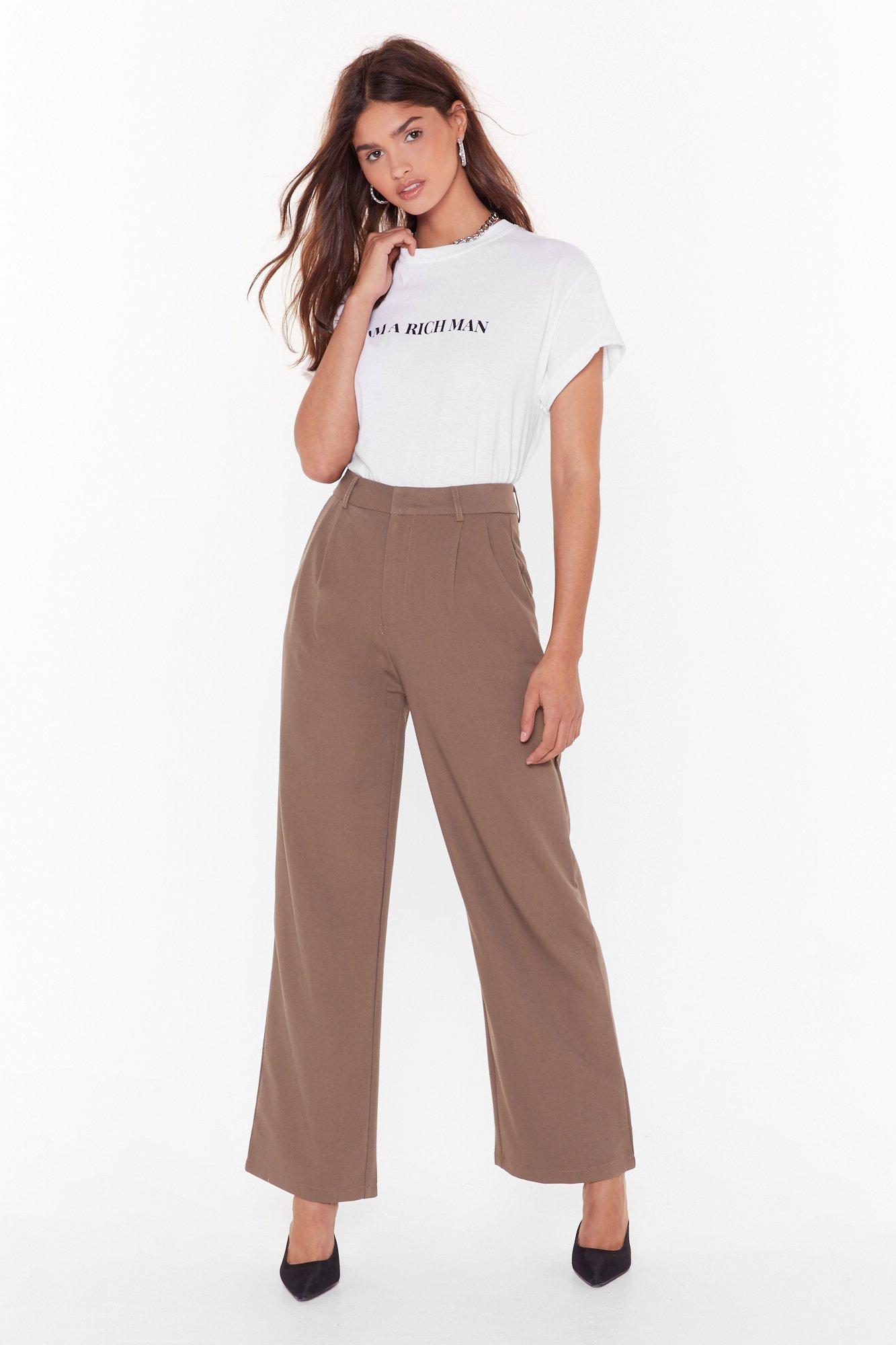 high waist wide pants