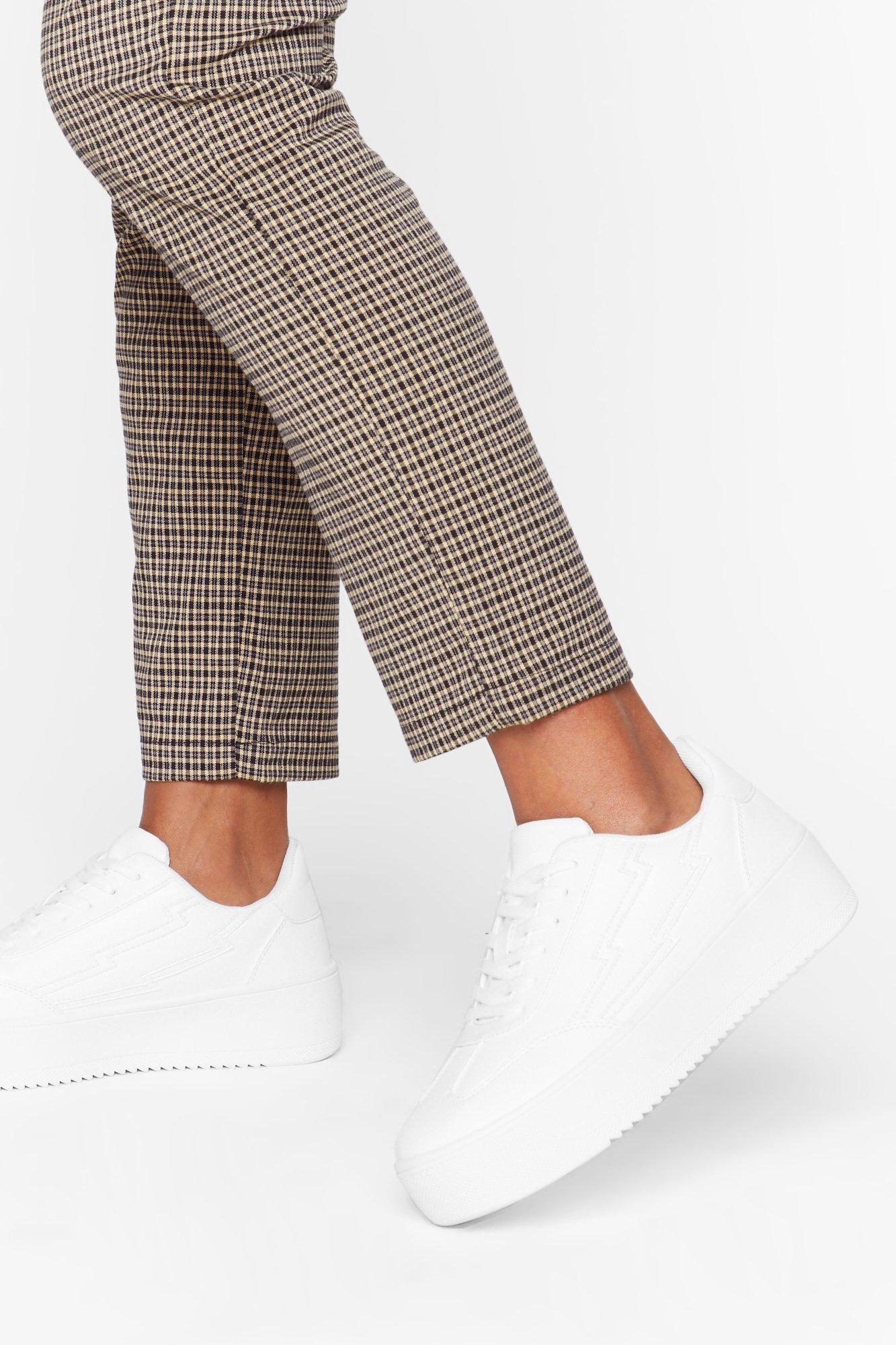 faux leather white sneakers