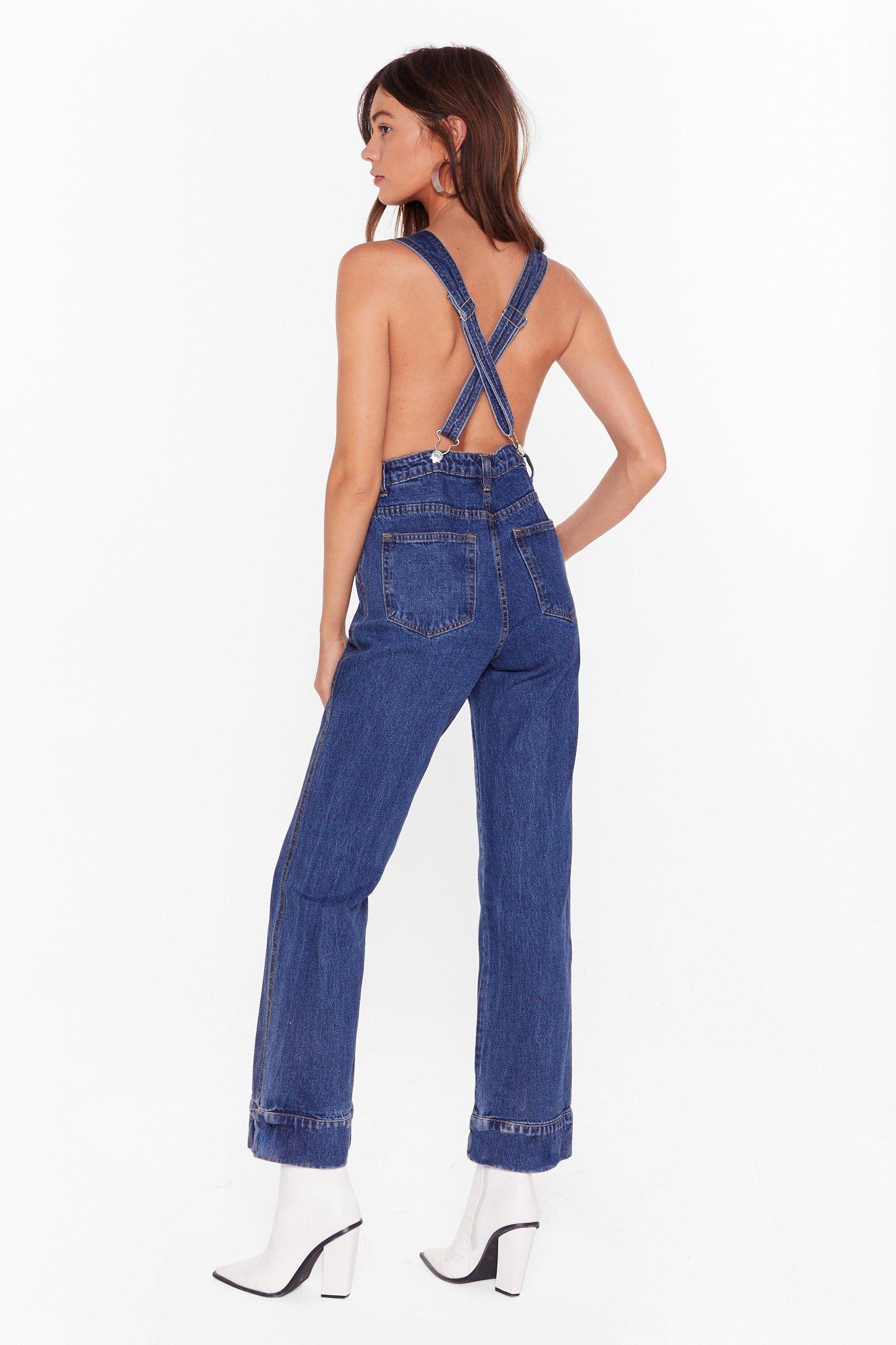 nasty gal denim jumpsuit