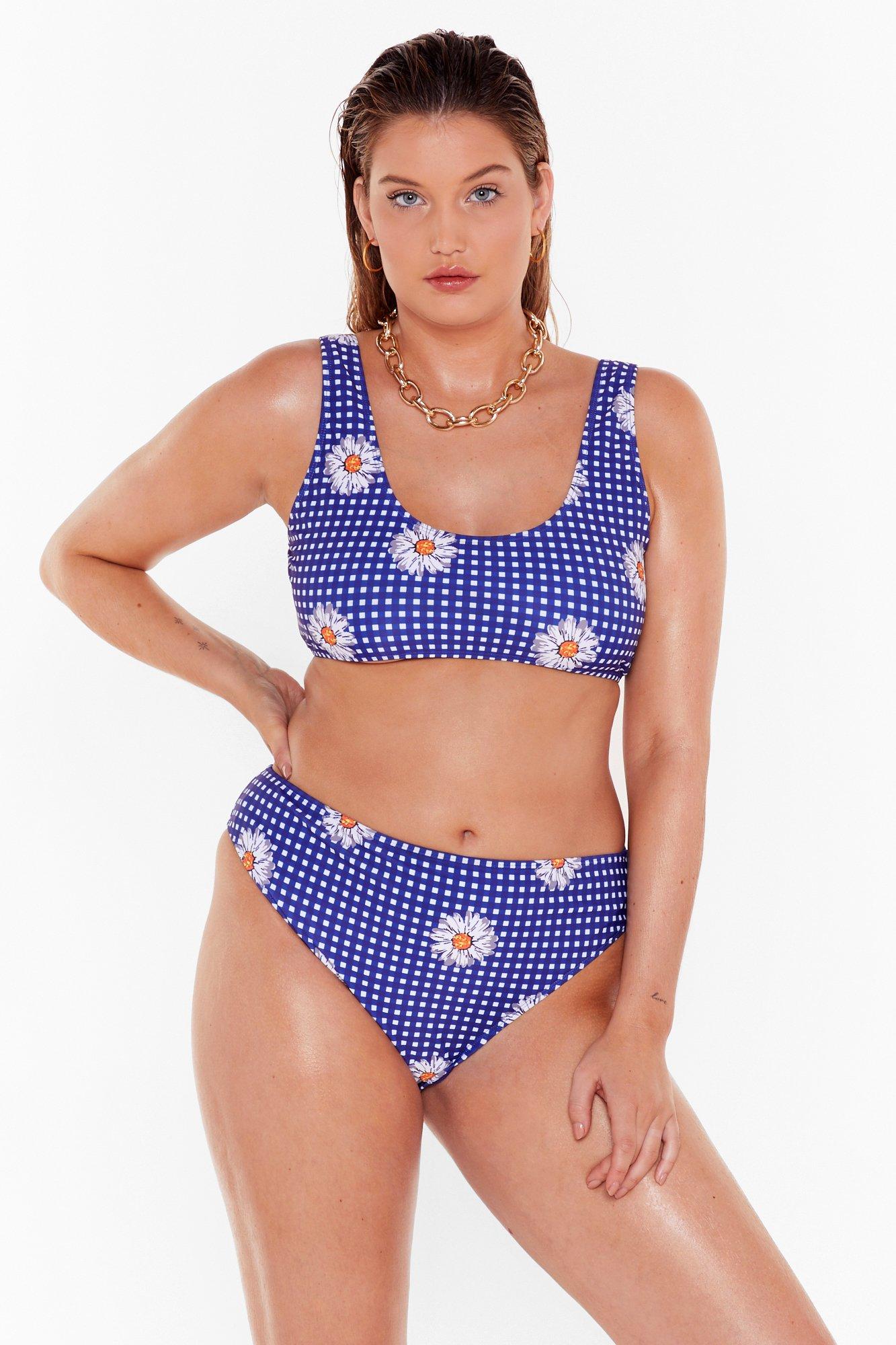 navy gingham bikini