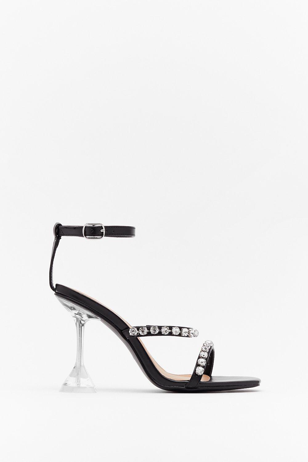 diamante clear heels