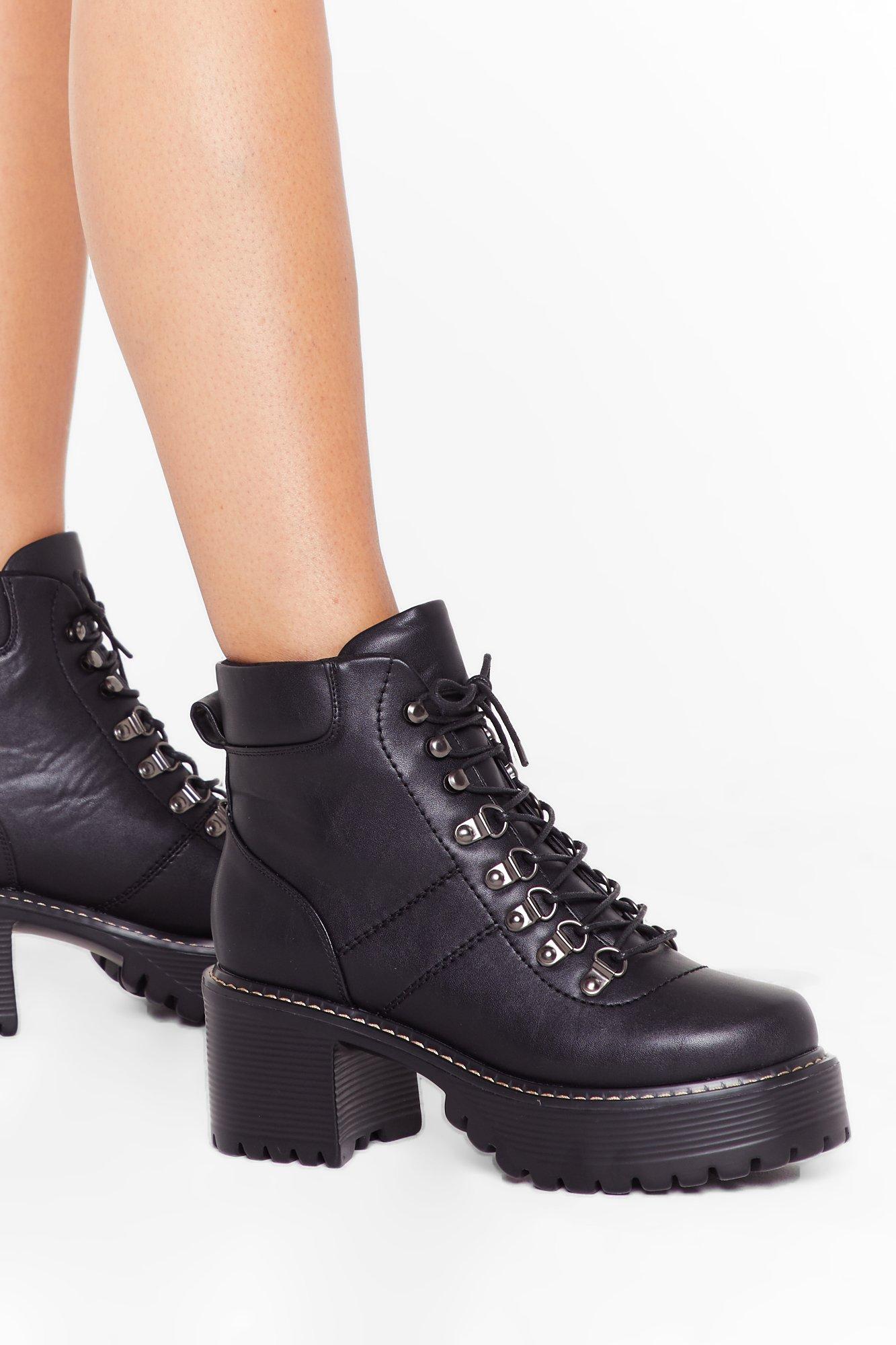 heeled hiker booties
