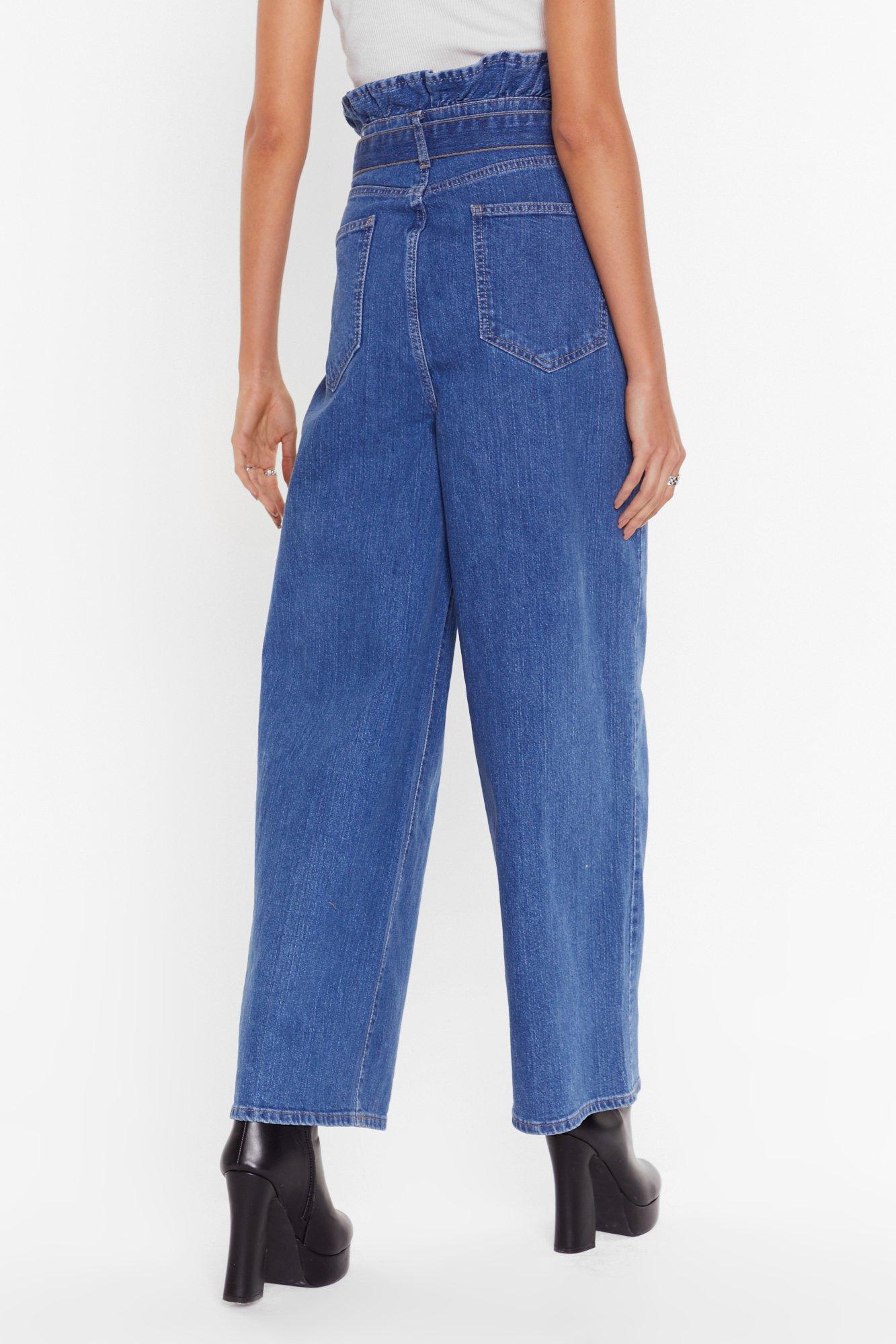 wide leg paperbag jeans