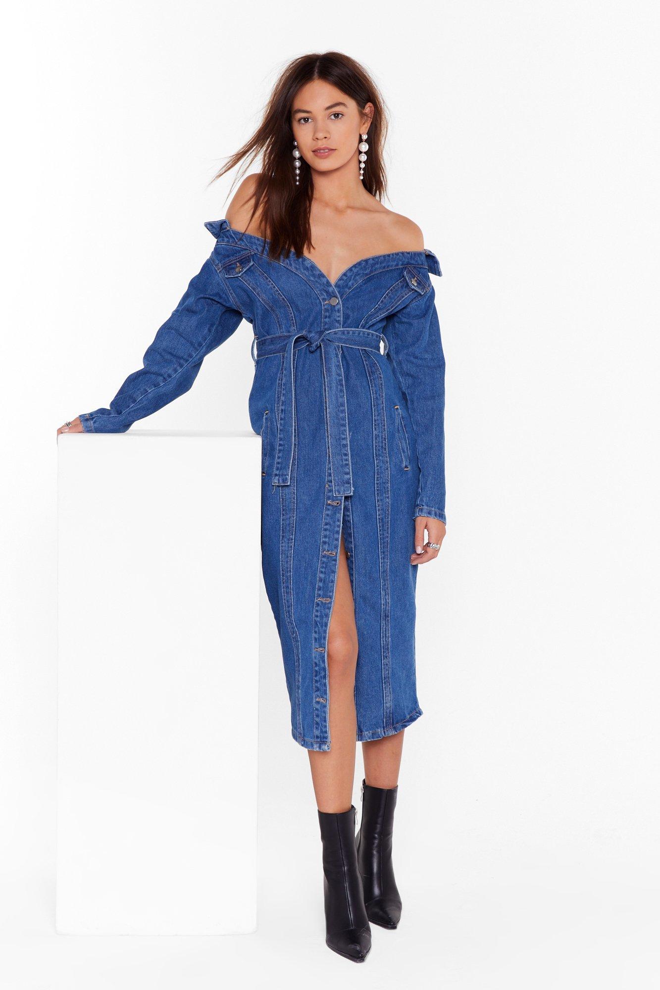 denim midi dress