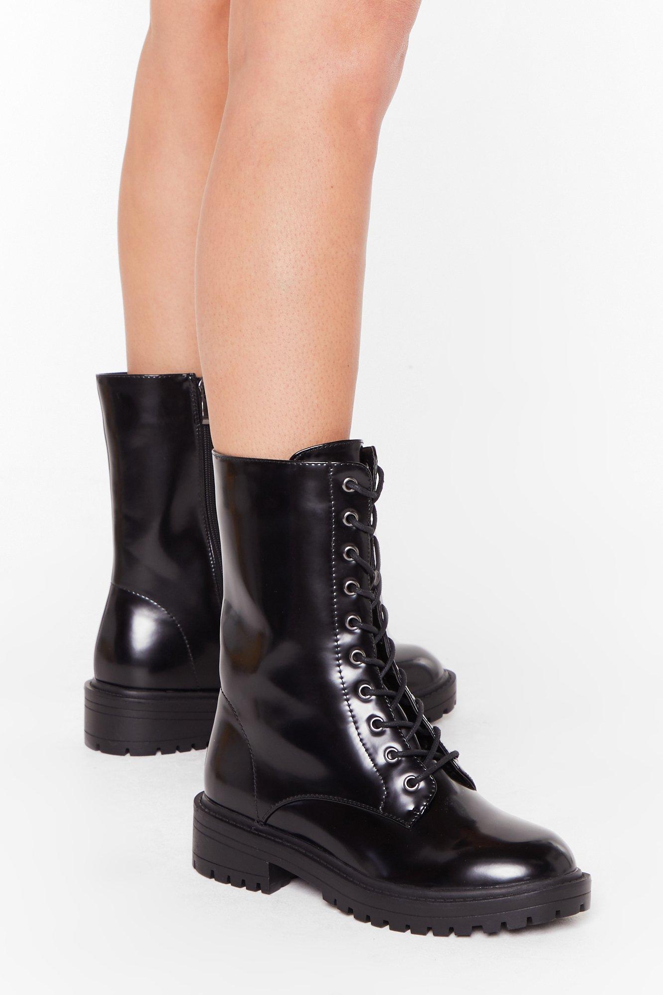 wide fit lace up boots