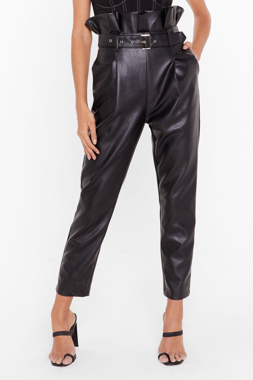 paper bag leather pants