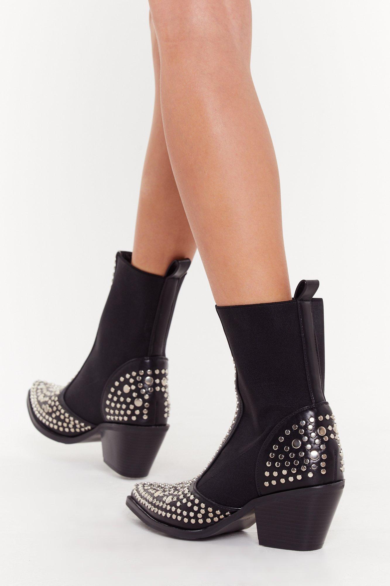 black stud chelsea boots