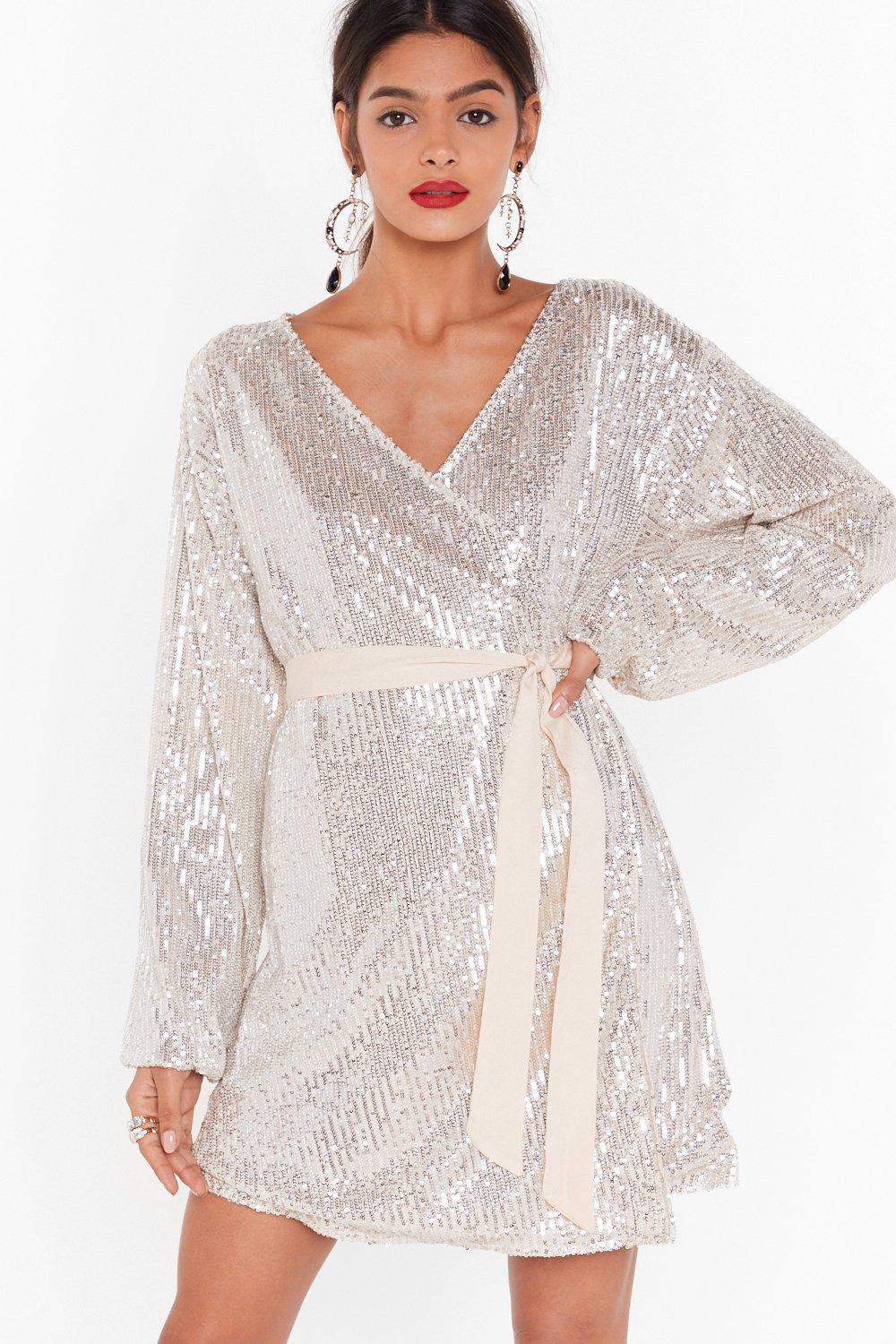 sequin wrap dresses