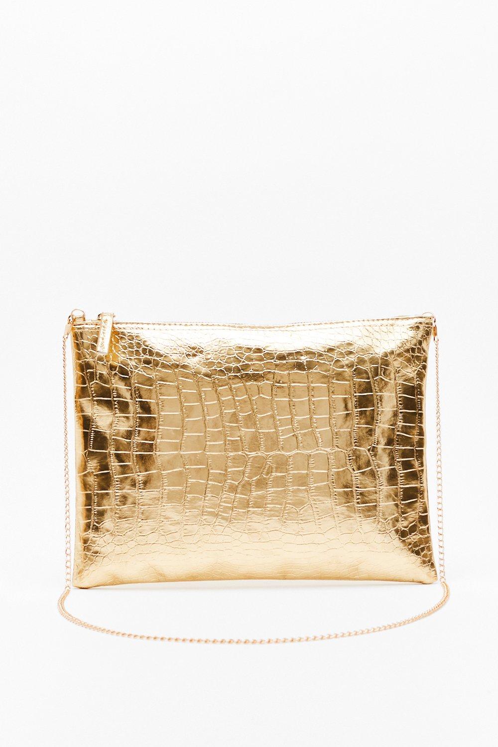 gold pouch clutch bag