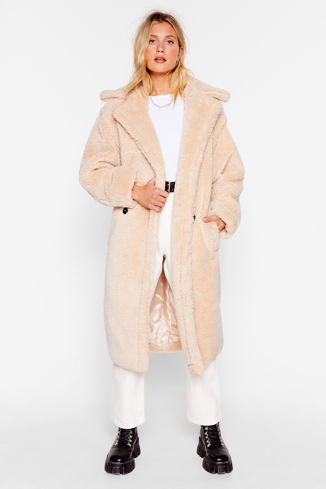 teddy longline coat