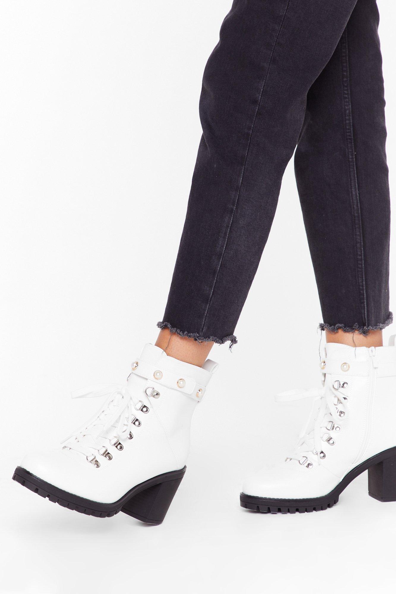 lace up heeled hiker boots