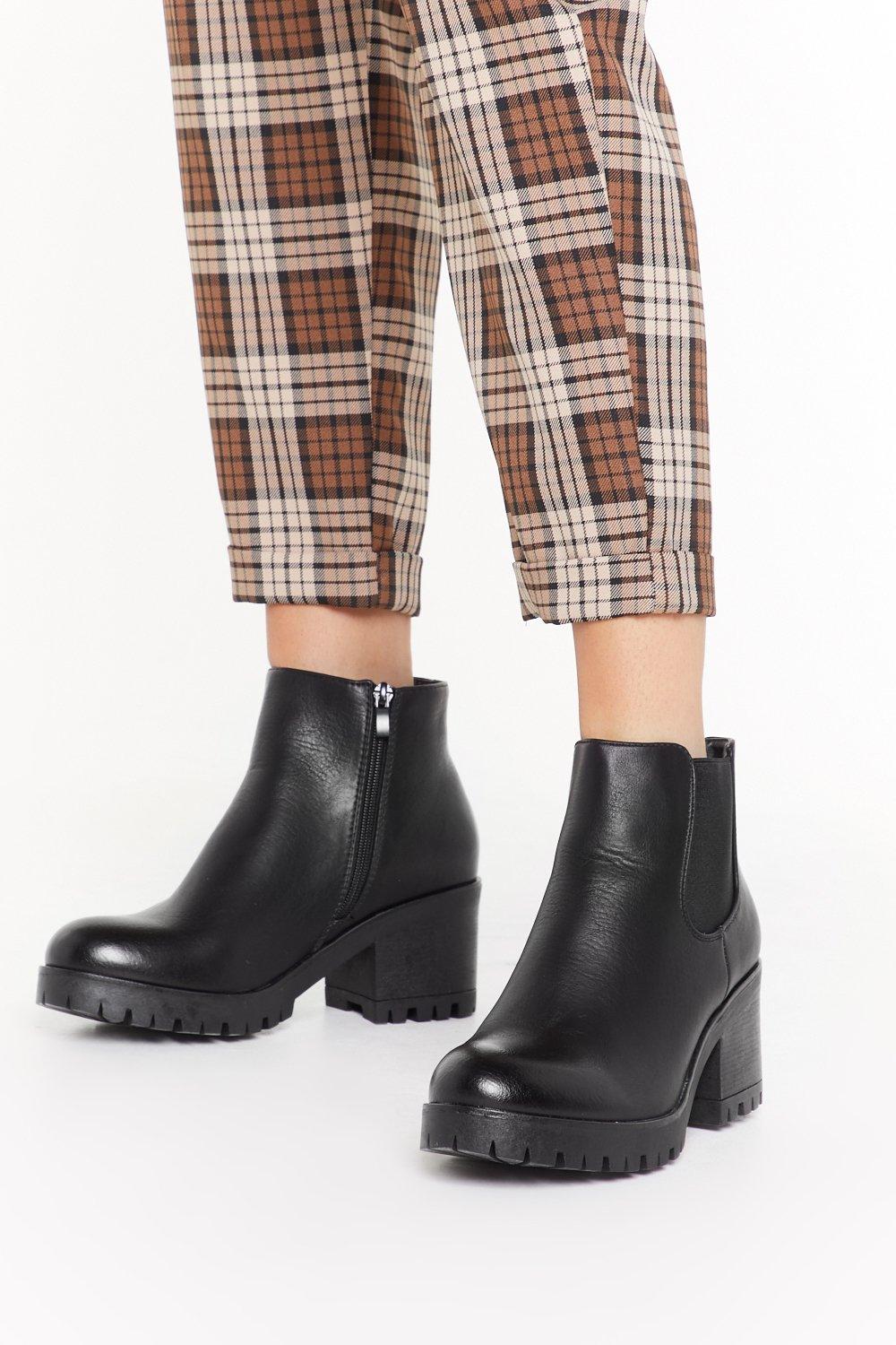 heeled biker boots